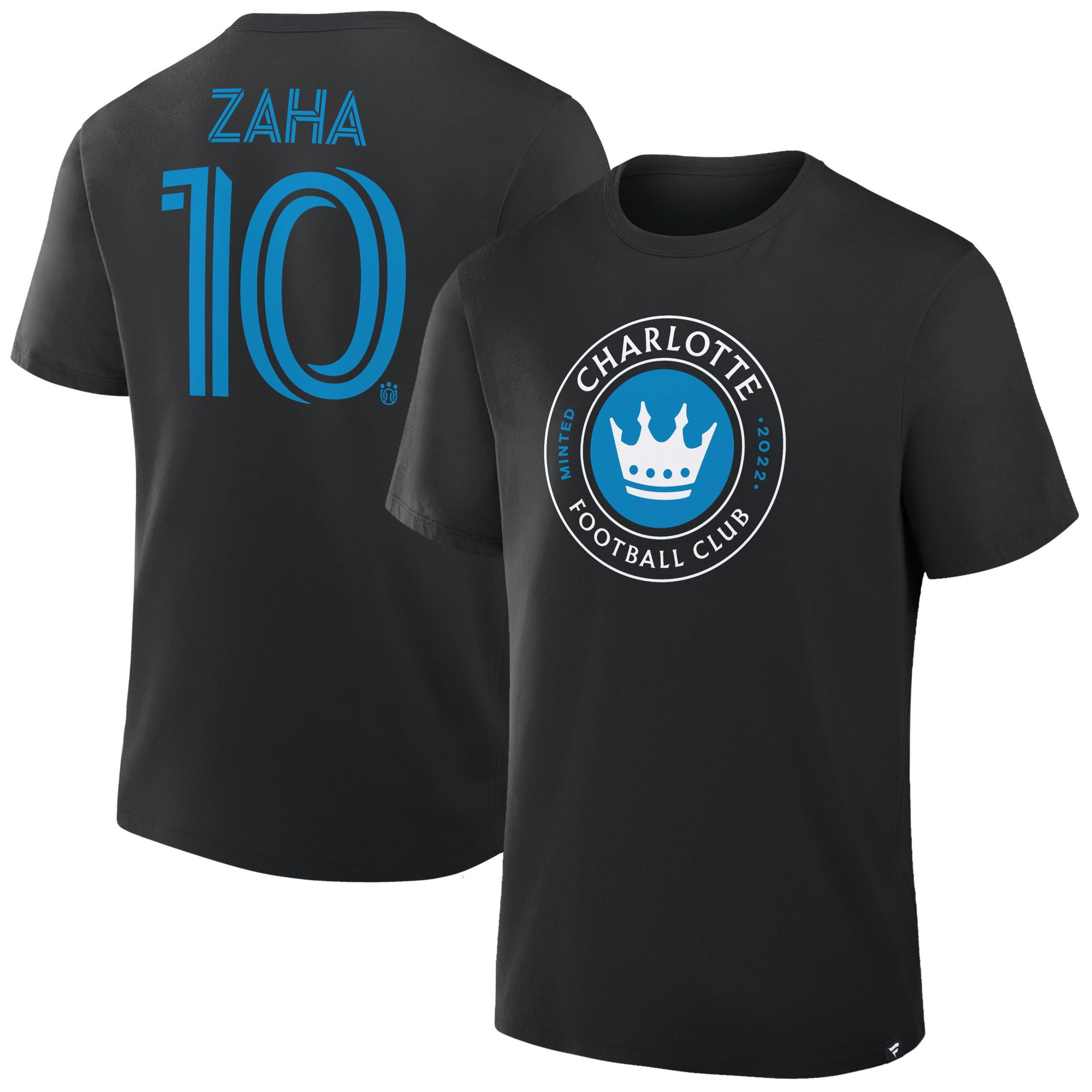 MLS Men's Charlotte FC Wilfried Zaha #10 Black T-Shirt