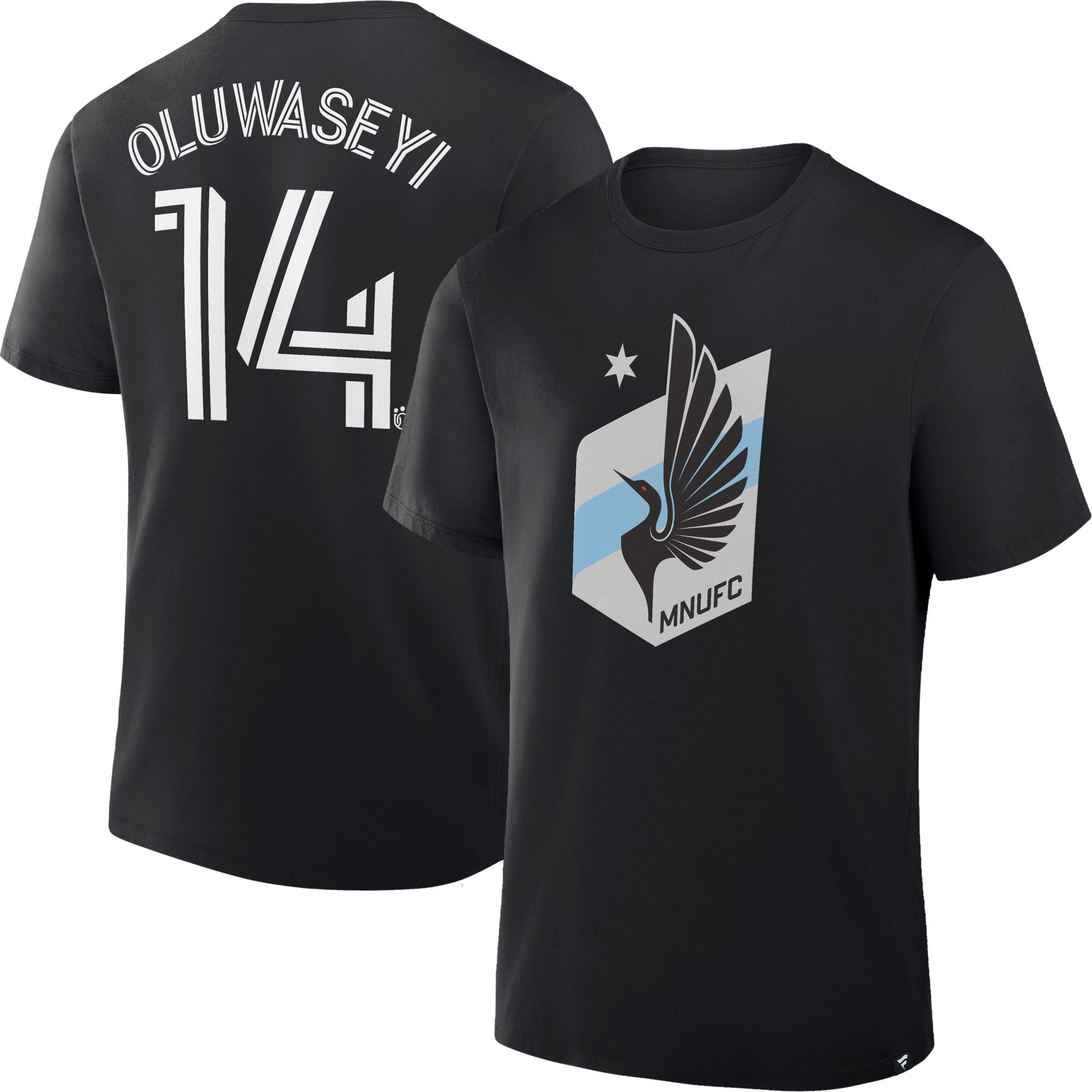 MLS Men's Minnesota United FC Tani Oluwaseyi #14 Black T-Shirt