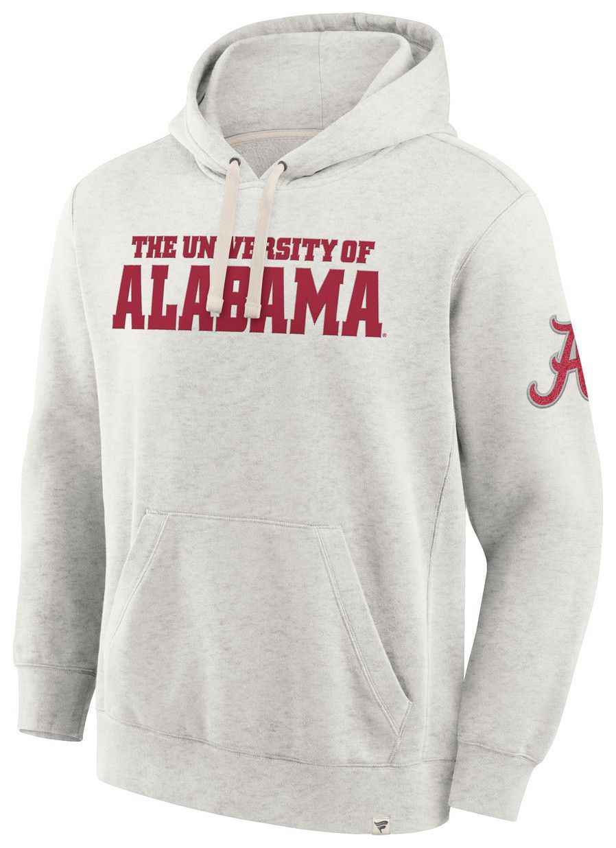 NCAA Men's Alabama Crimson Tide Oatmeal Heritage Fleece Pullover Hoodie