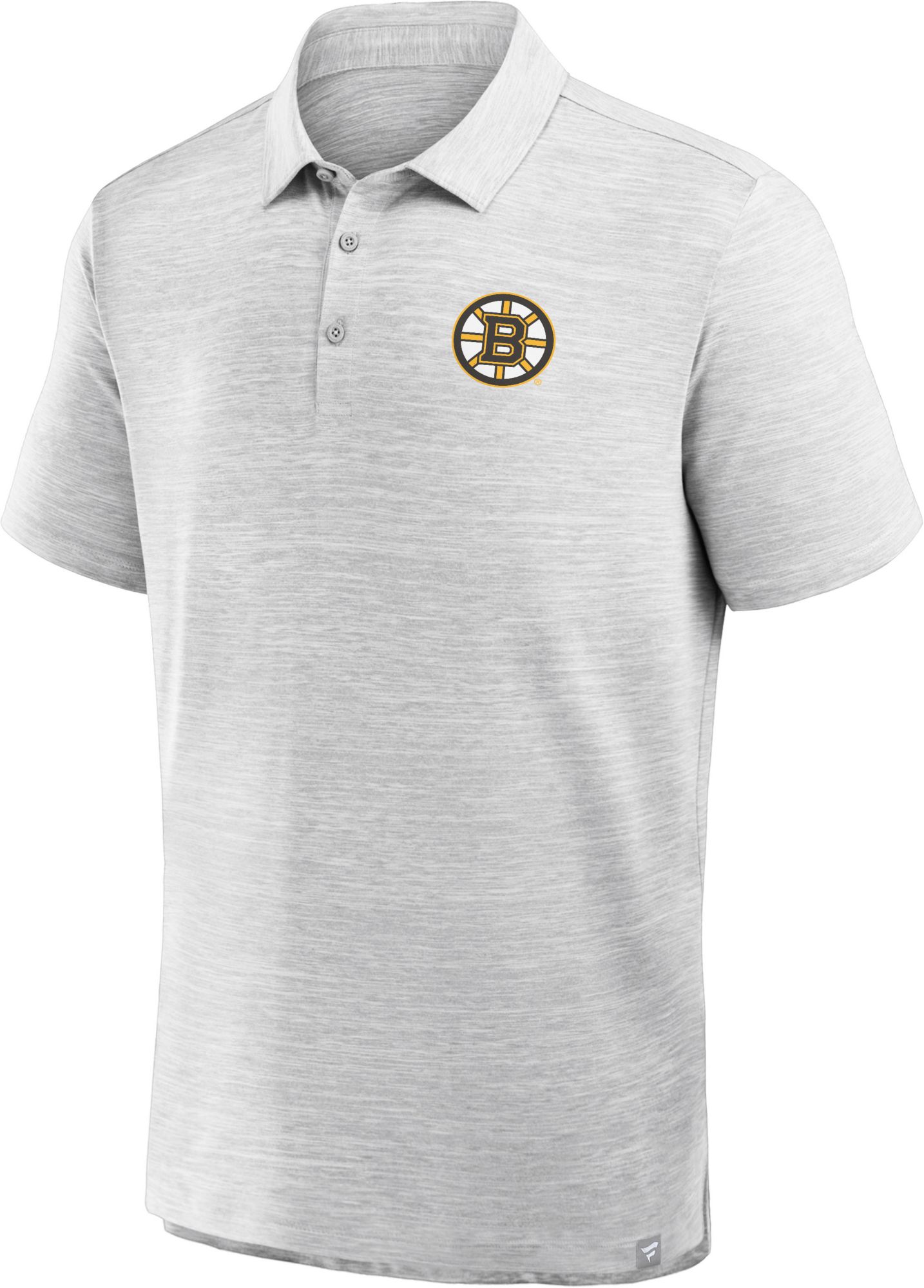 NHL Men's Boston Bruins Grey Prime Logo Polo
