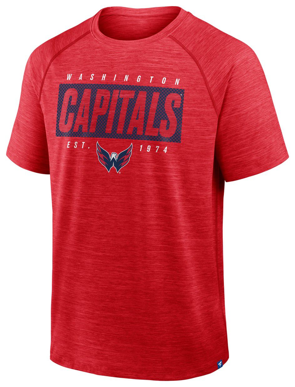 NHL Men's Washington Capitals Red Clutch Poly Short Sleeve T-Shirt