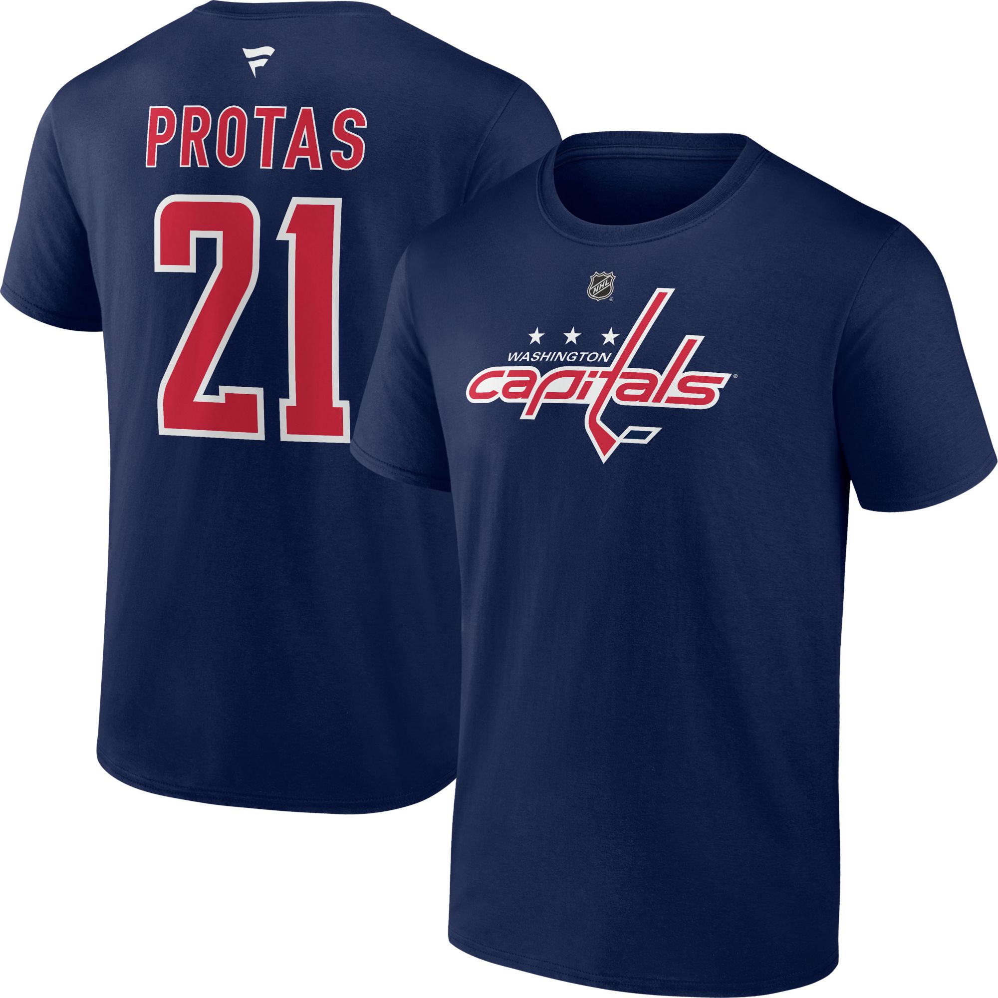 Fanatics Men's Aliaksei Protas #21 Washington Capitals Navy T-Shirt