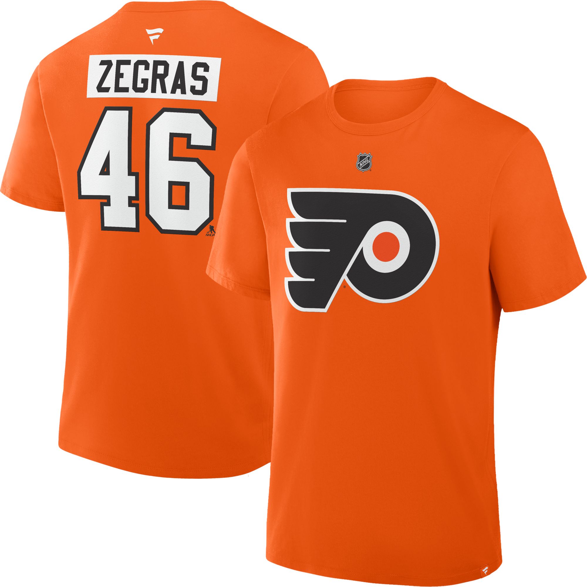 NHL Men's Philadelphia Flyers Trevor Zegras #46 Orange T-Shirt