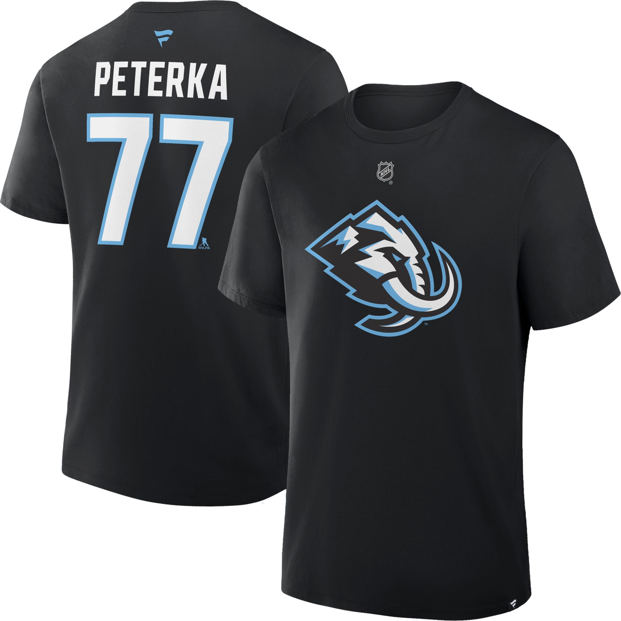 NHL Men's Utah Mammoth JJ Peterka #77 Black T-Shirt