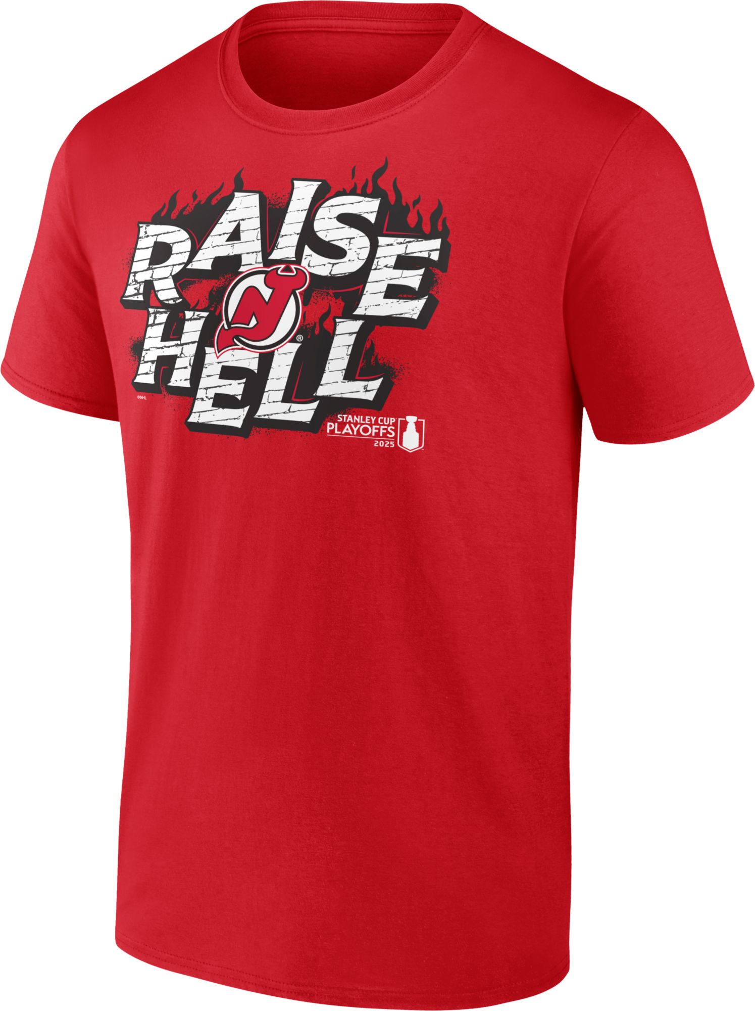 NHL Adult New Jersey Devils 'Raise Hell' 2025 Playoffs T-Shirt