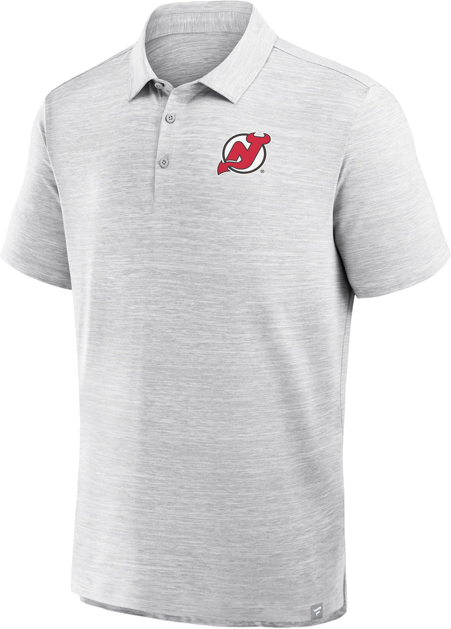 NHL Men's New Jersey Devils Grey Prime Logo Polo
