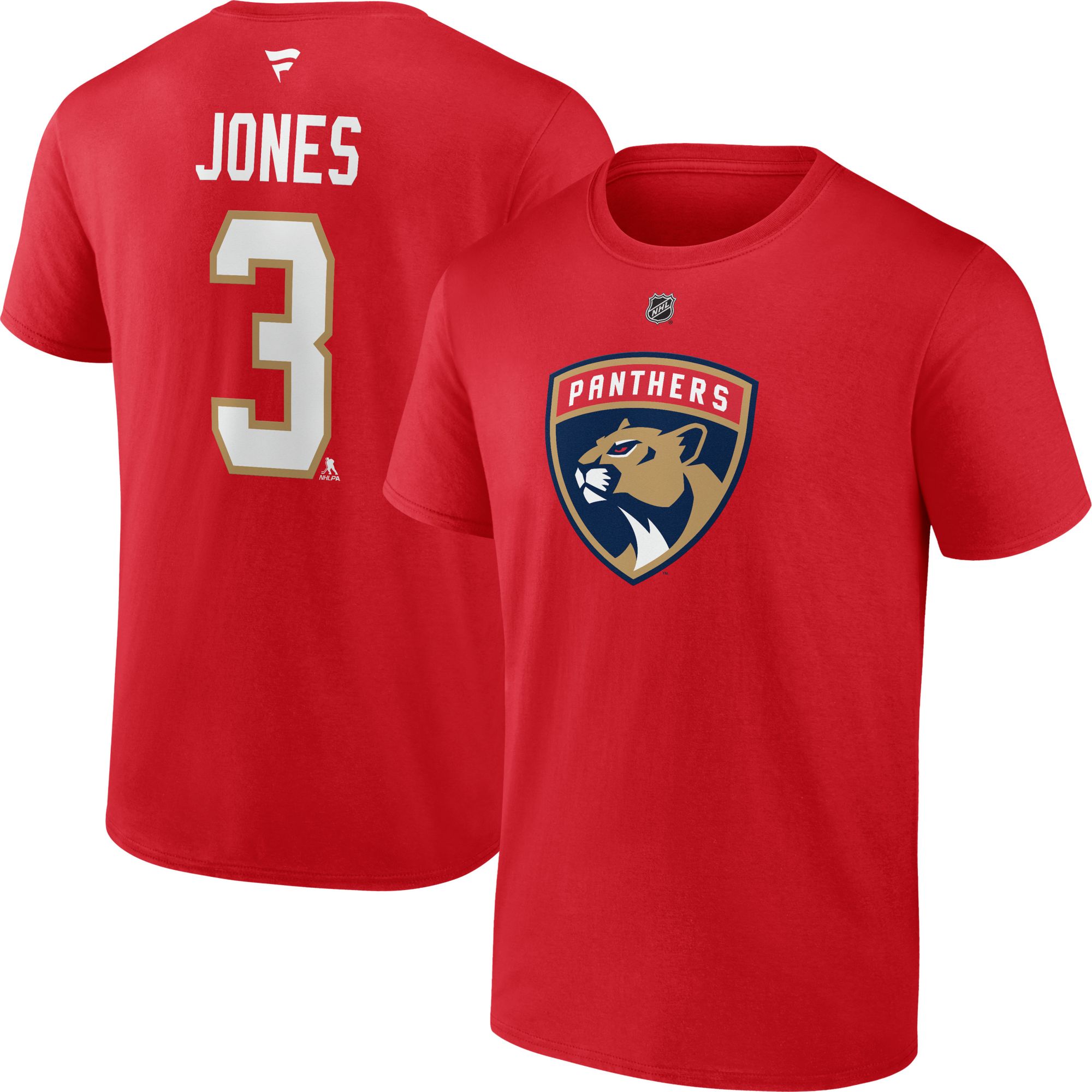 NHL Men's Florida Panthers Seth Jones #3 Red T-Shirt