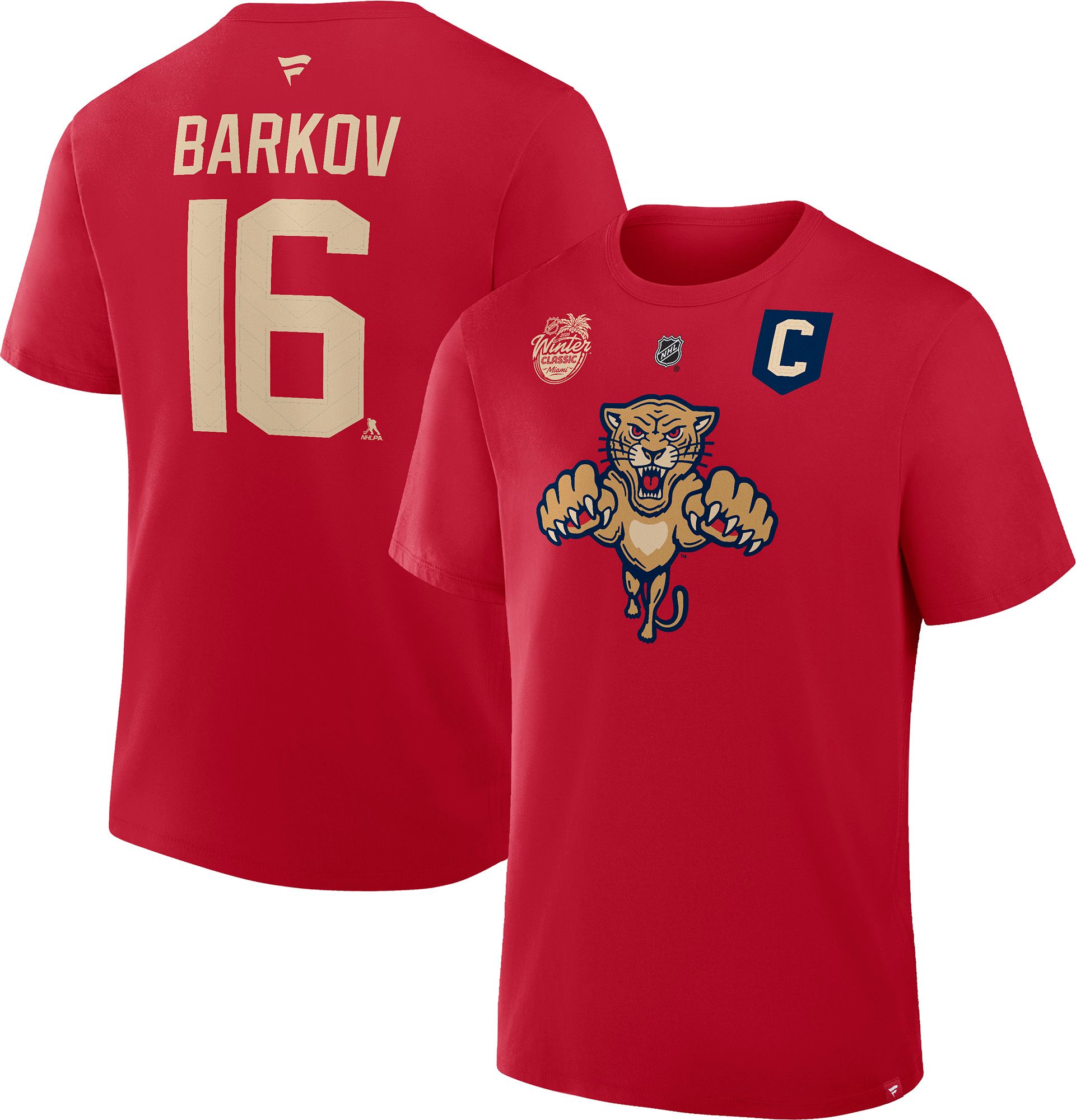 Fanatics Men's Florida Panthers Aleksander Barkov #16 Red T-Shirt