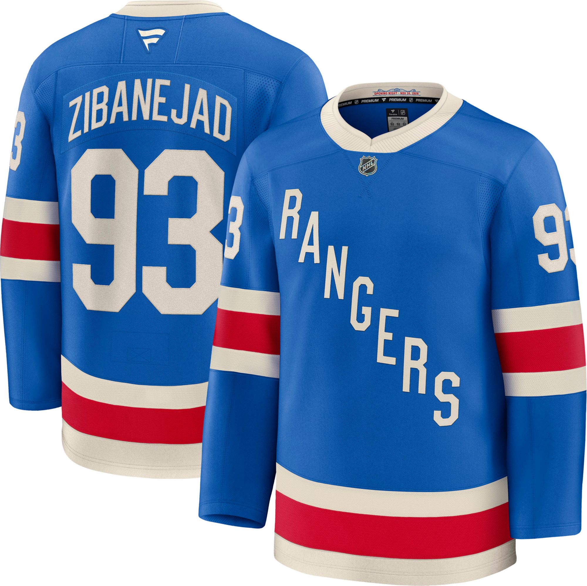 NHL Men's New York Rangers Mika Zibanejad #93 Blue Alternate Authentic Jersey