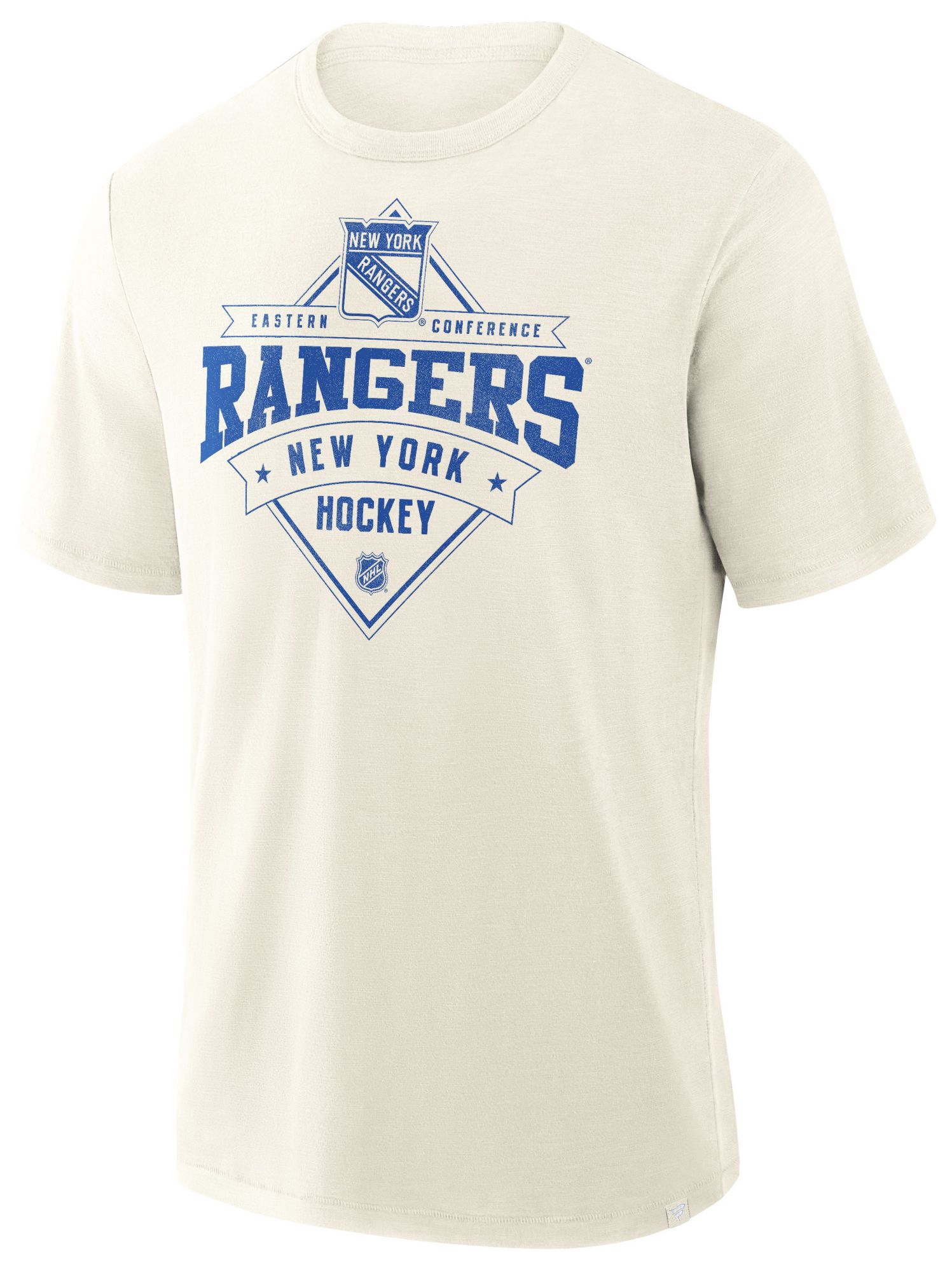 NHL Men's New York Rangers Cream Slub Short Sleeve T-Shirt