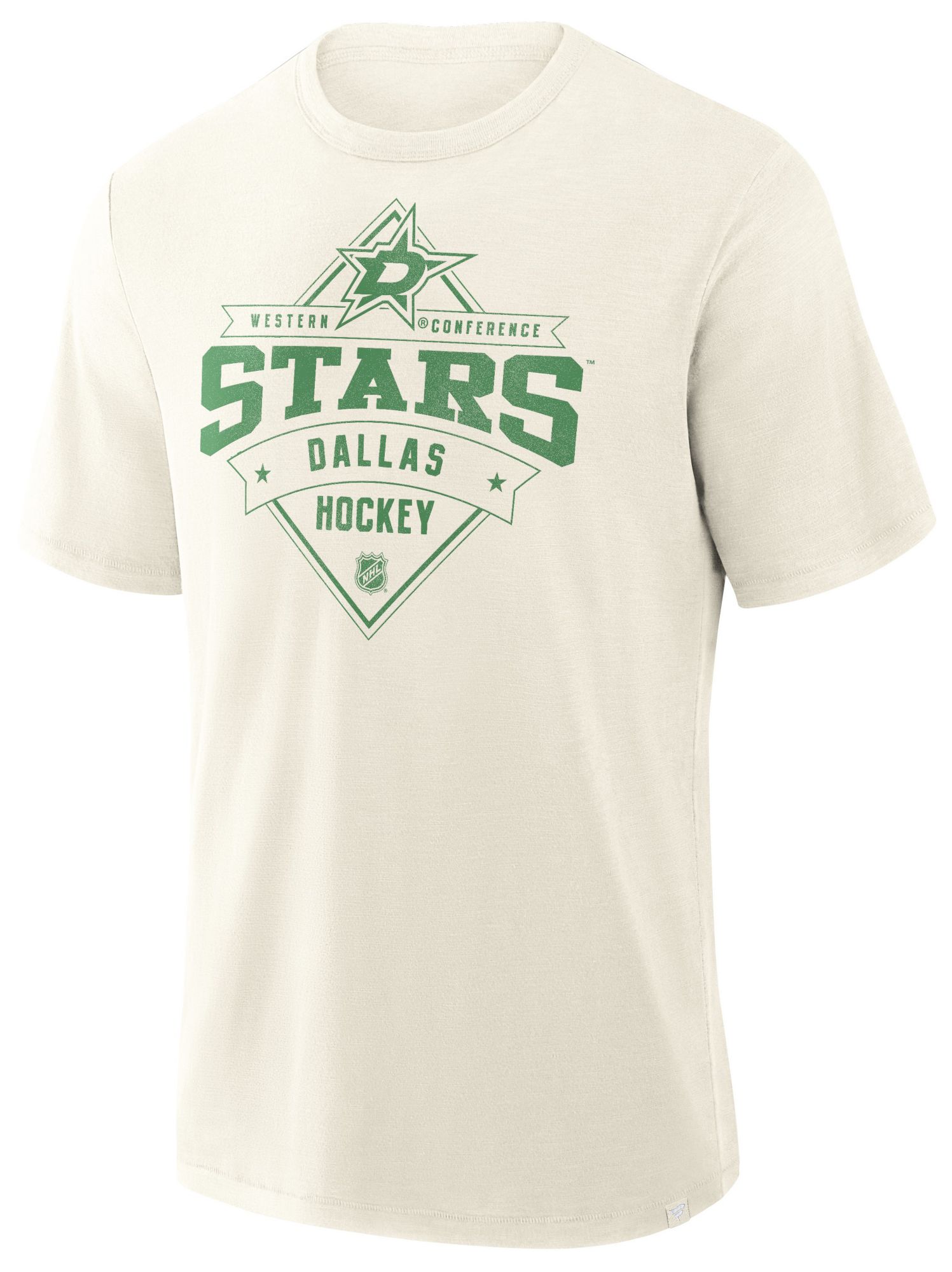 NHL Men's Dallas Stars Cream Slub Short Sleeve T-Shirt