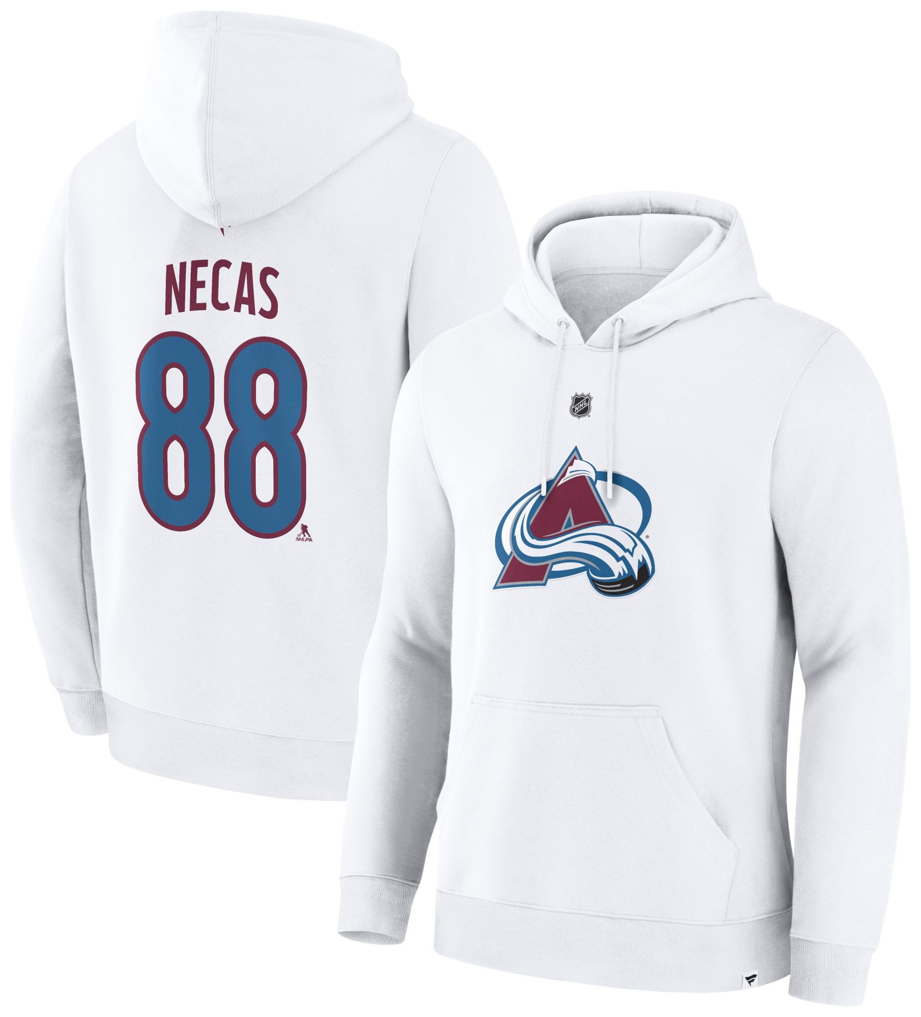 NHL Men's Colorado Avalanche Martin Necas #88 White Alternate 2 Hoodie