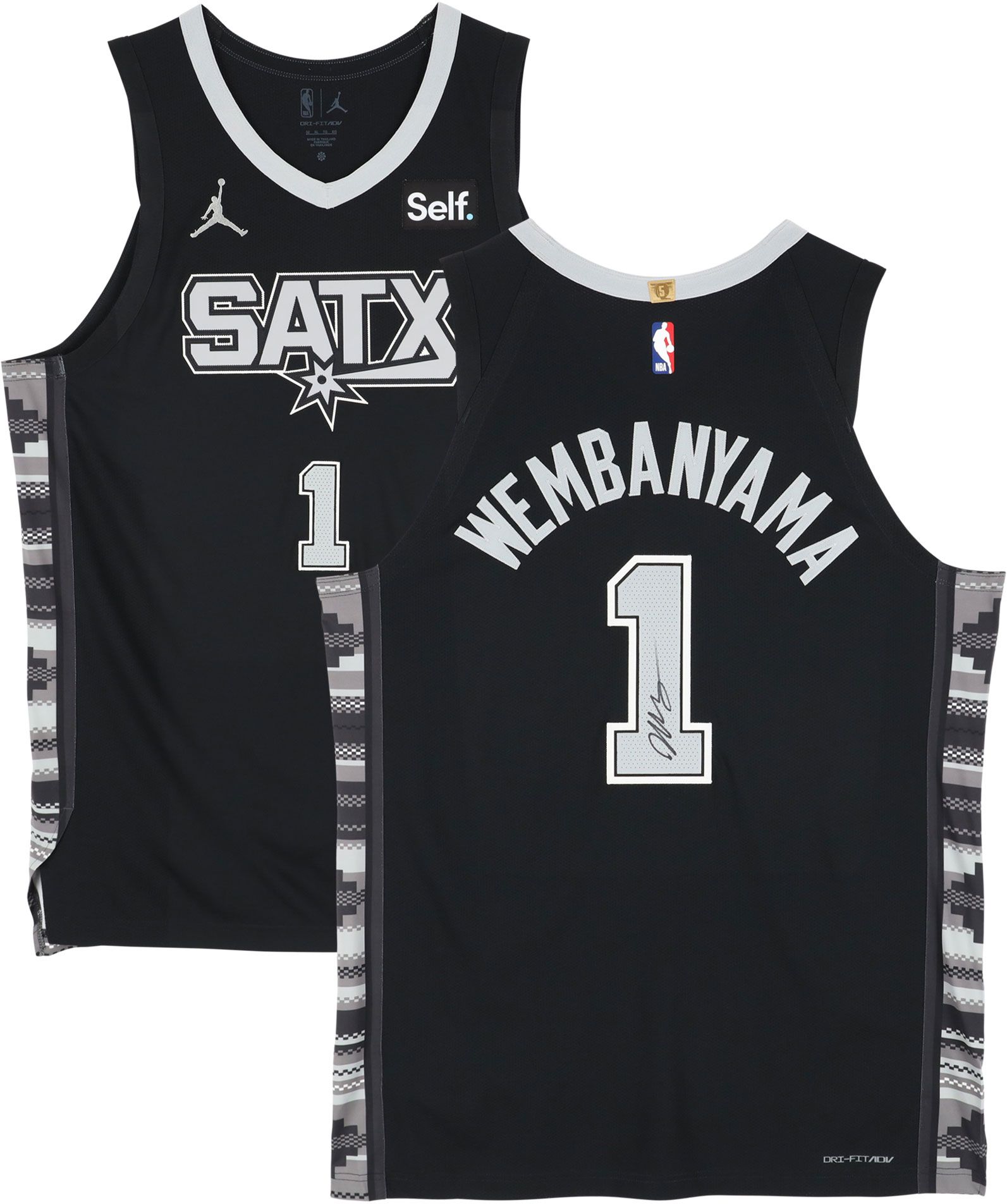 Framed NBA San Antonio Spurs Victor Wembanyama #1 Authentic Autographed Jersey (Framed under glass, double-matted $250 value)