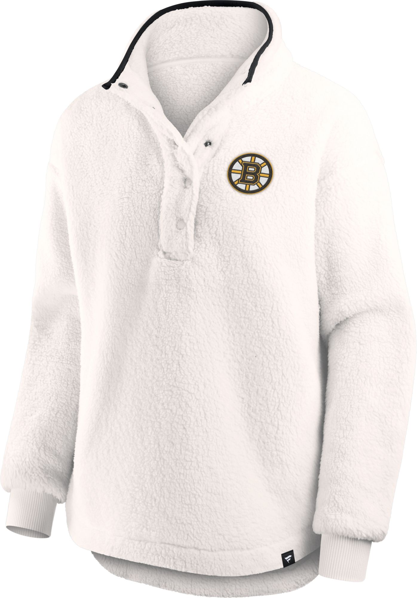 NHL Women's Boston Bruins White Full-Zip Sherpa Jacket
