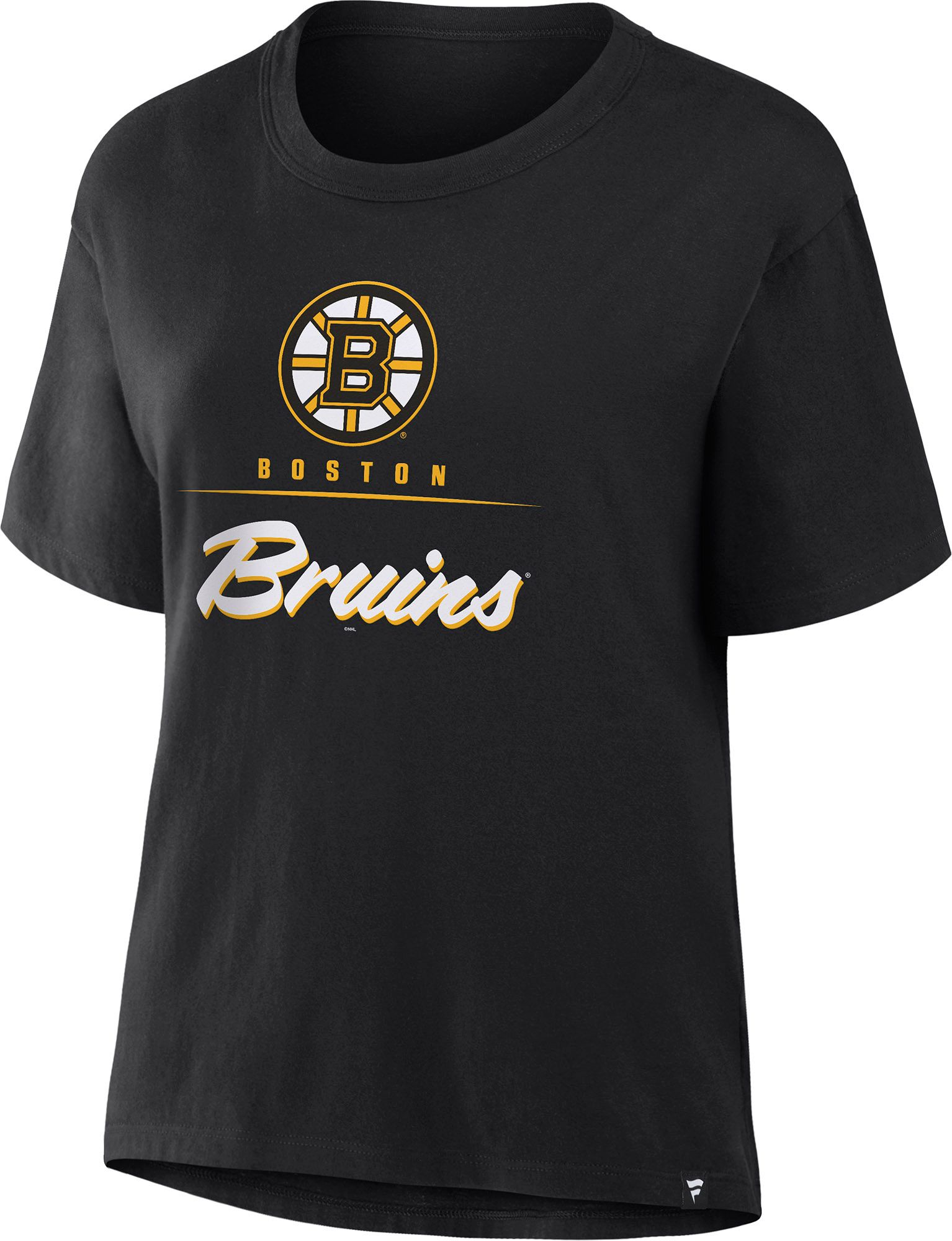NHL Women's Boston Bruins Black Legacy Microscript Short Sleeve T-Shirt