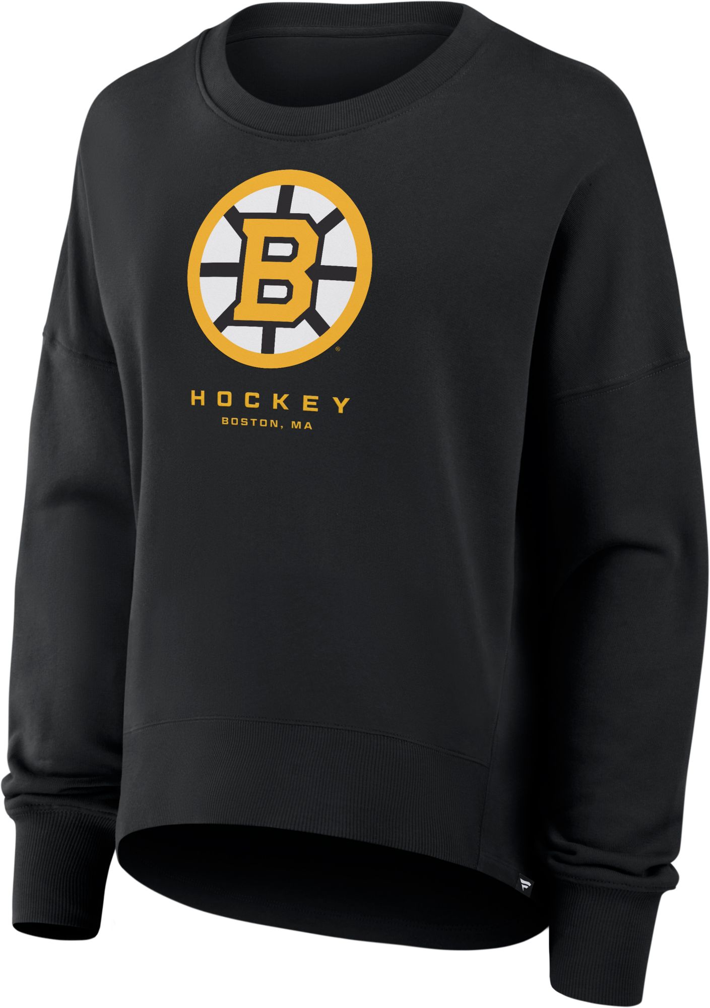 NHL Women's Boston Bruins Team Fleece Black Crew Sweatshirt
