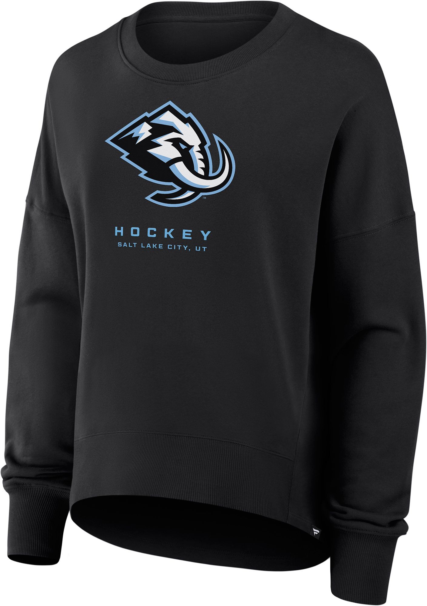NHL Women's Utah Mammoth Black Team Fleece Crew Pullover Sweatshirt