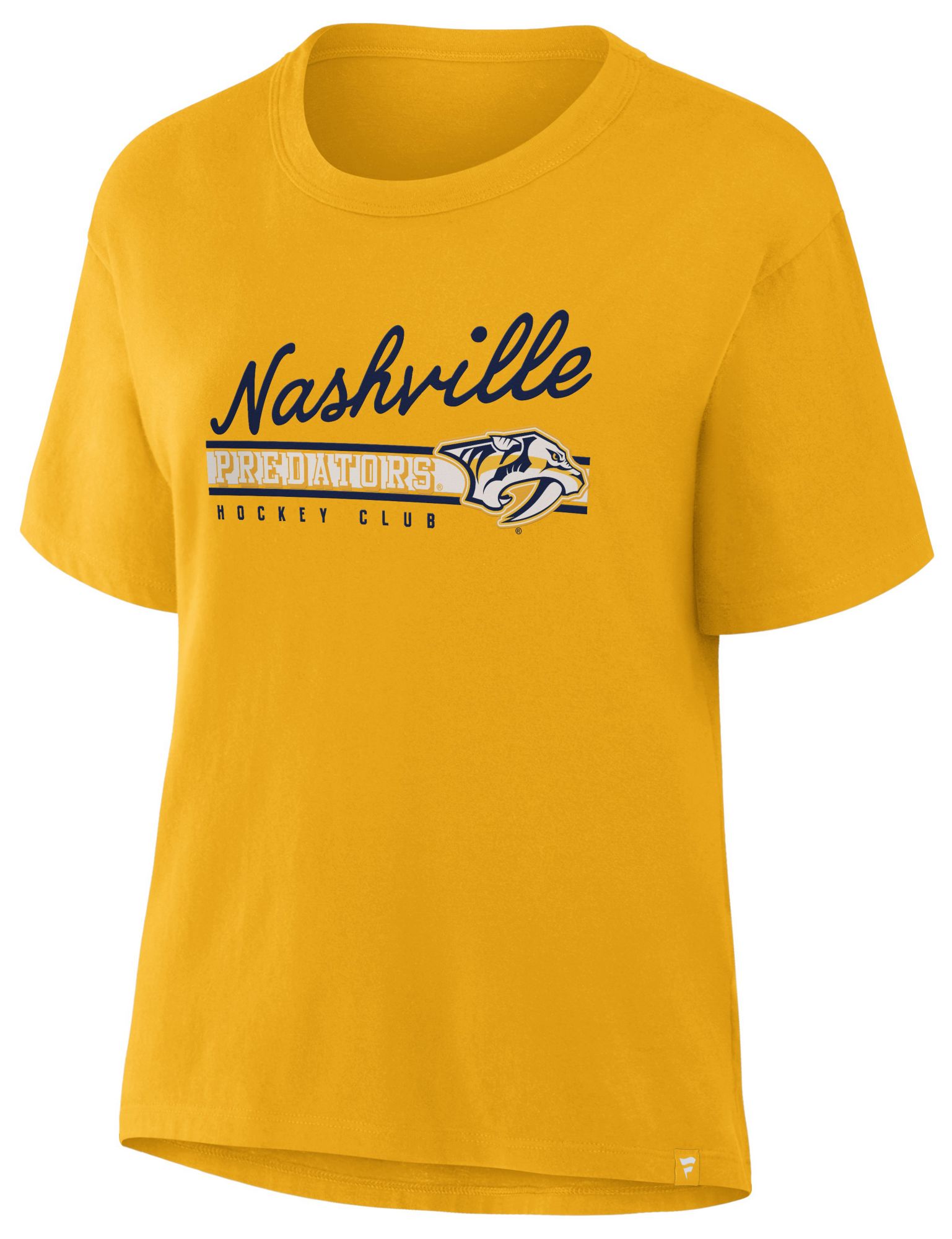 NHL Women's Nashville Predators Yellow Legasy Short Sleeve T-Shirt