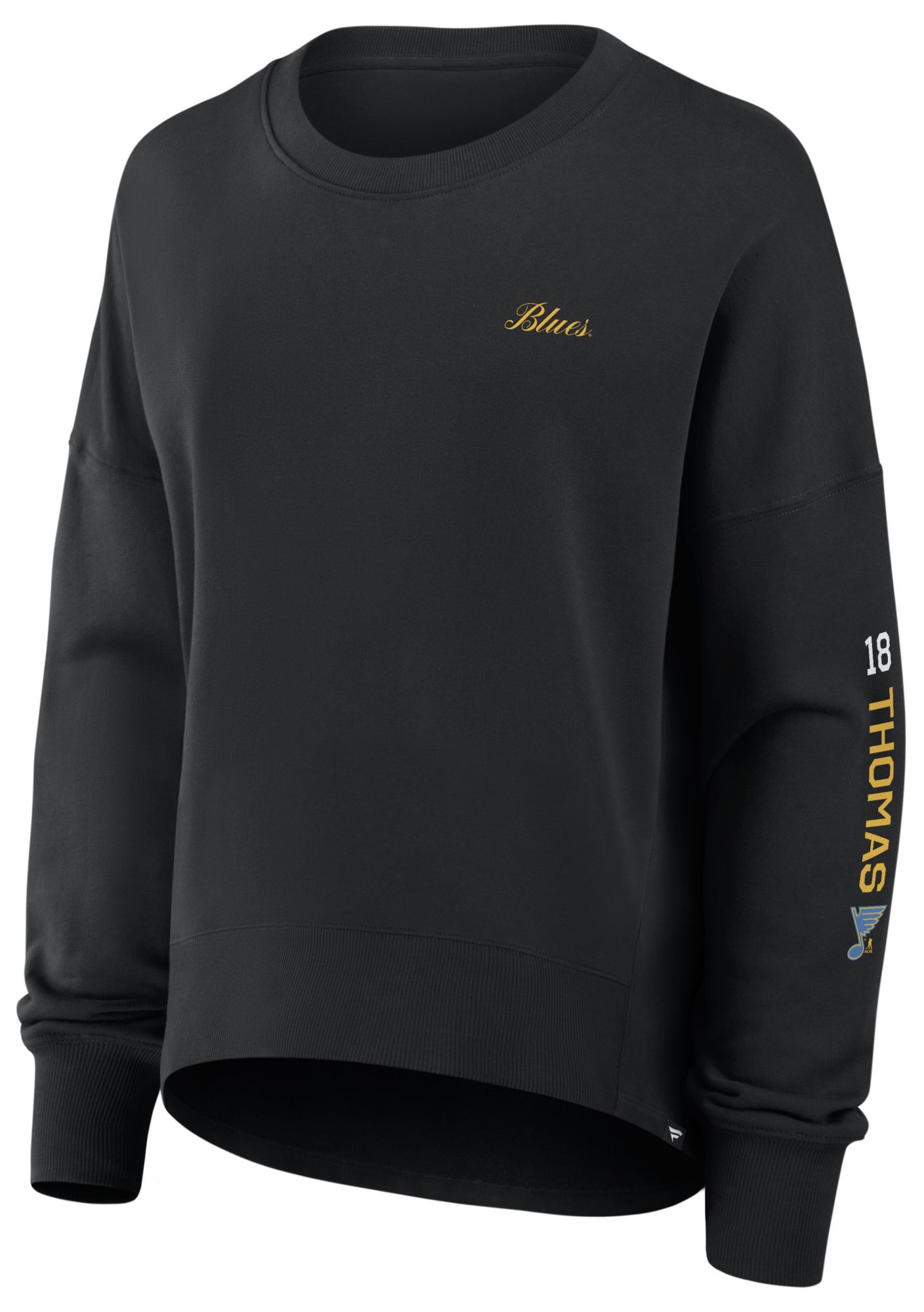 NHL Women's St. Louis Blues Black Foundation Script Crewneck