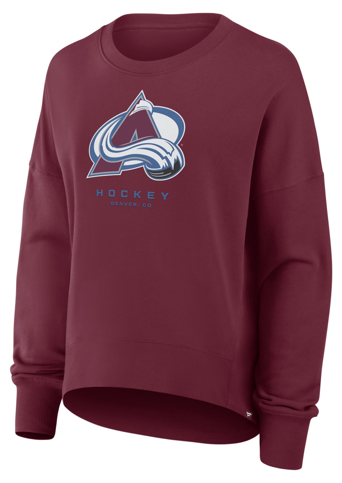 NHL Women's Colorado Avalanche Maroon Club Fleece Crew Neck Sweatshirt