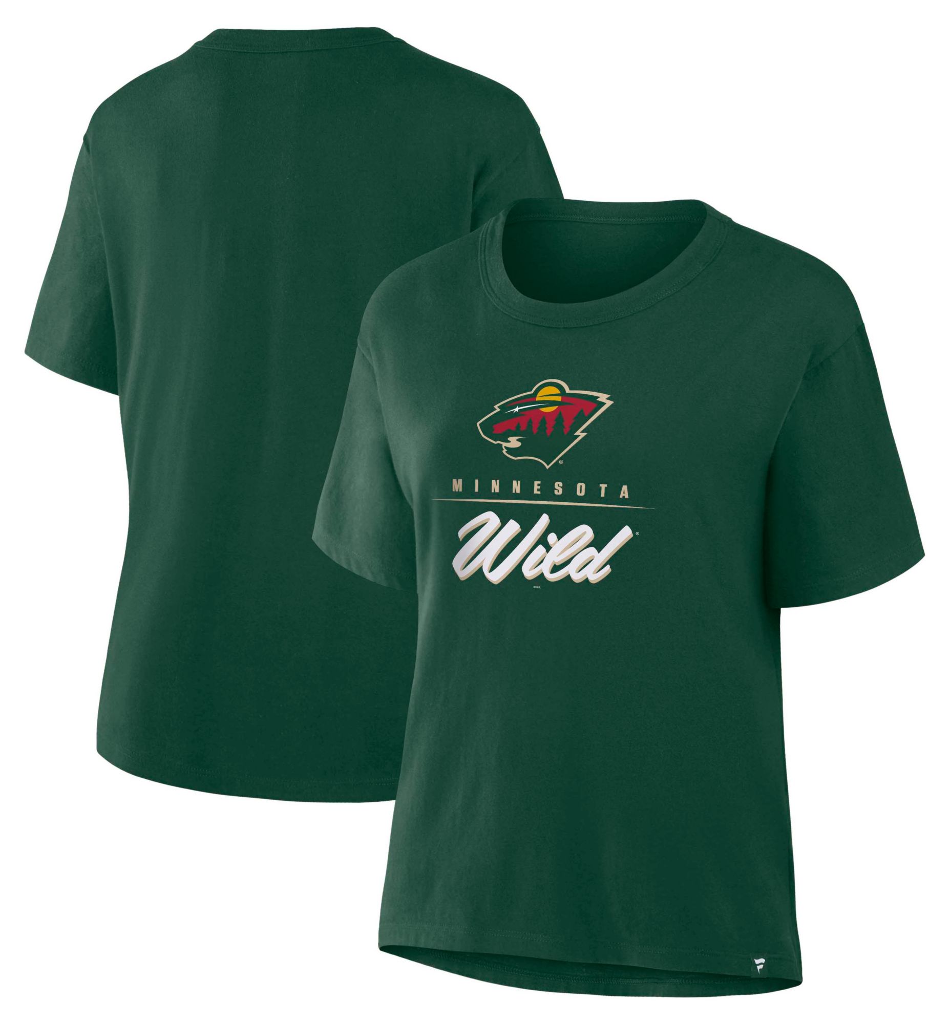 NHL Women's Minnesota Wild Green Legacy Microscript Short Sleeve T-Shirt