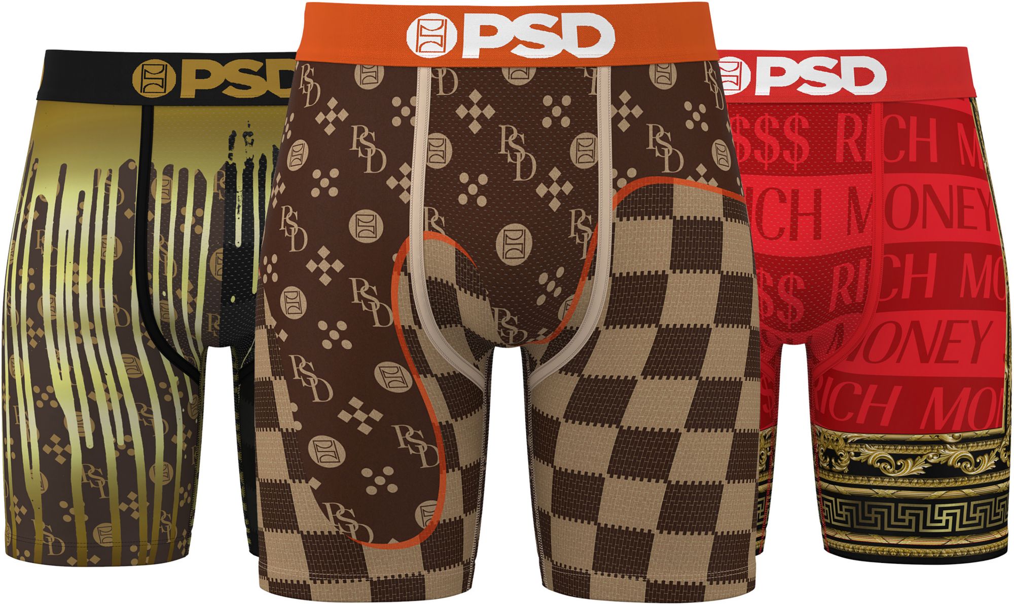 PSD Underwear Men's Emblem Luxe Boxer Briefs - 3 Pack