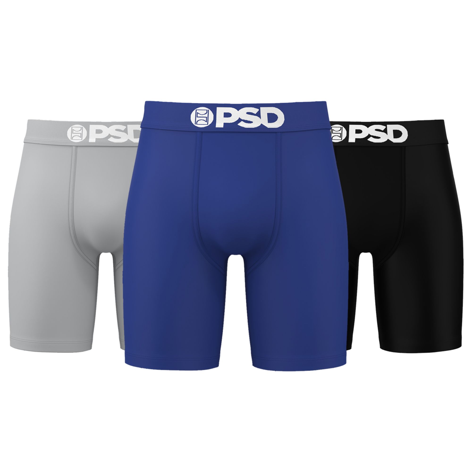 PSD Underwear Men's Solid Cotton Boxer Briefs - 3 Pack