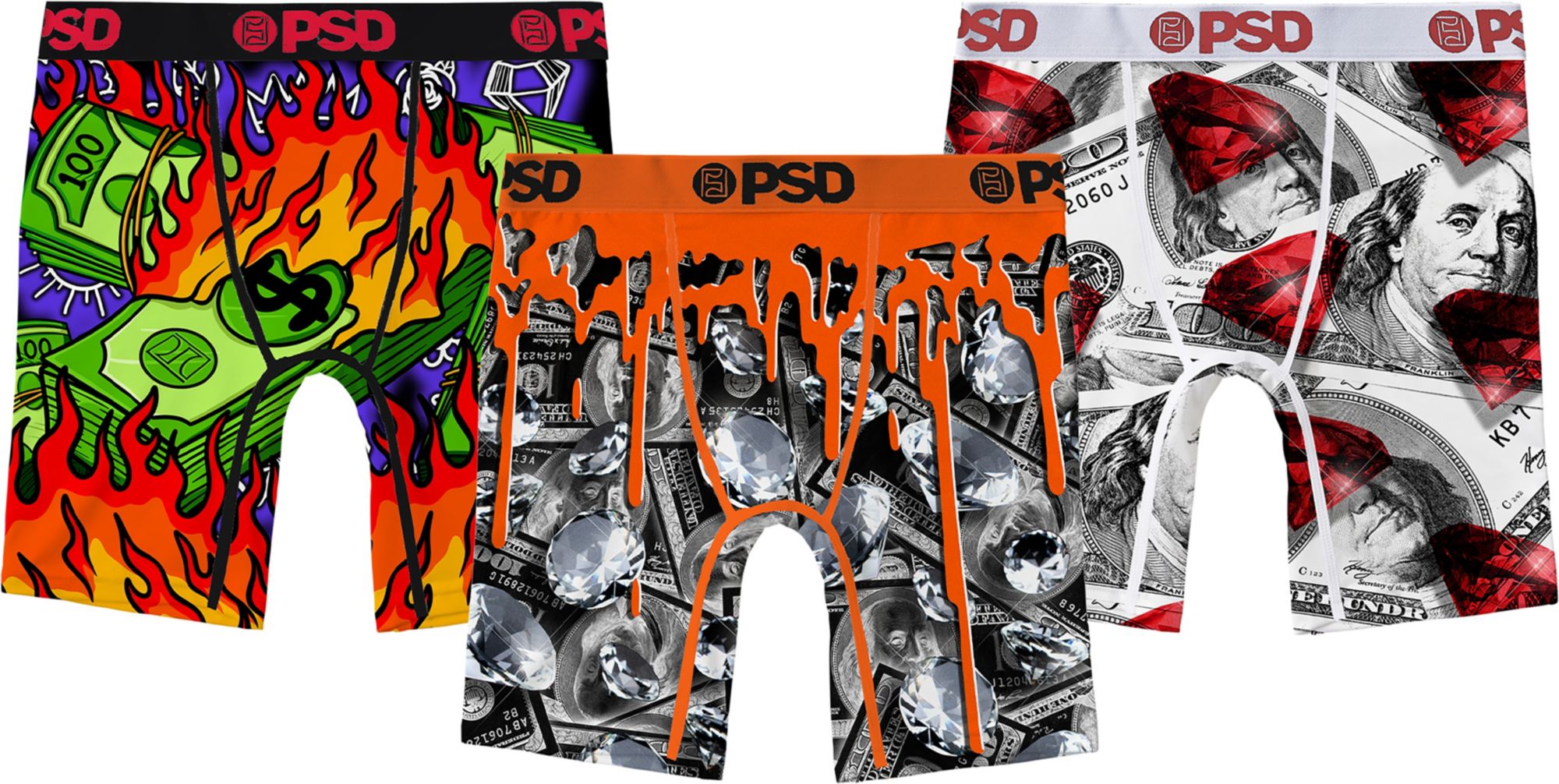 PSD Underwear Boys' Money Mind Boxer Briefs - 3 Pack