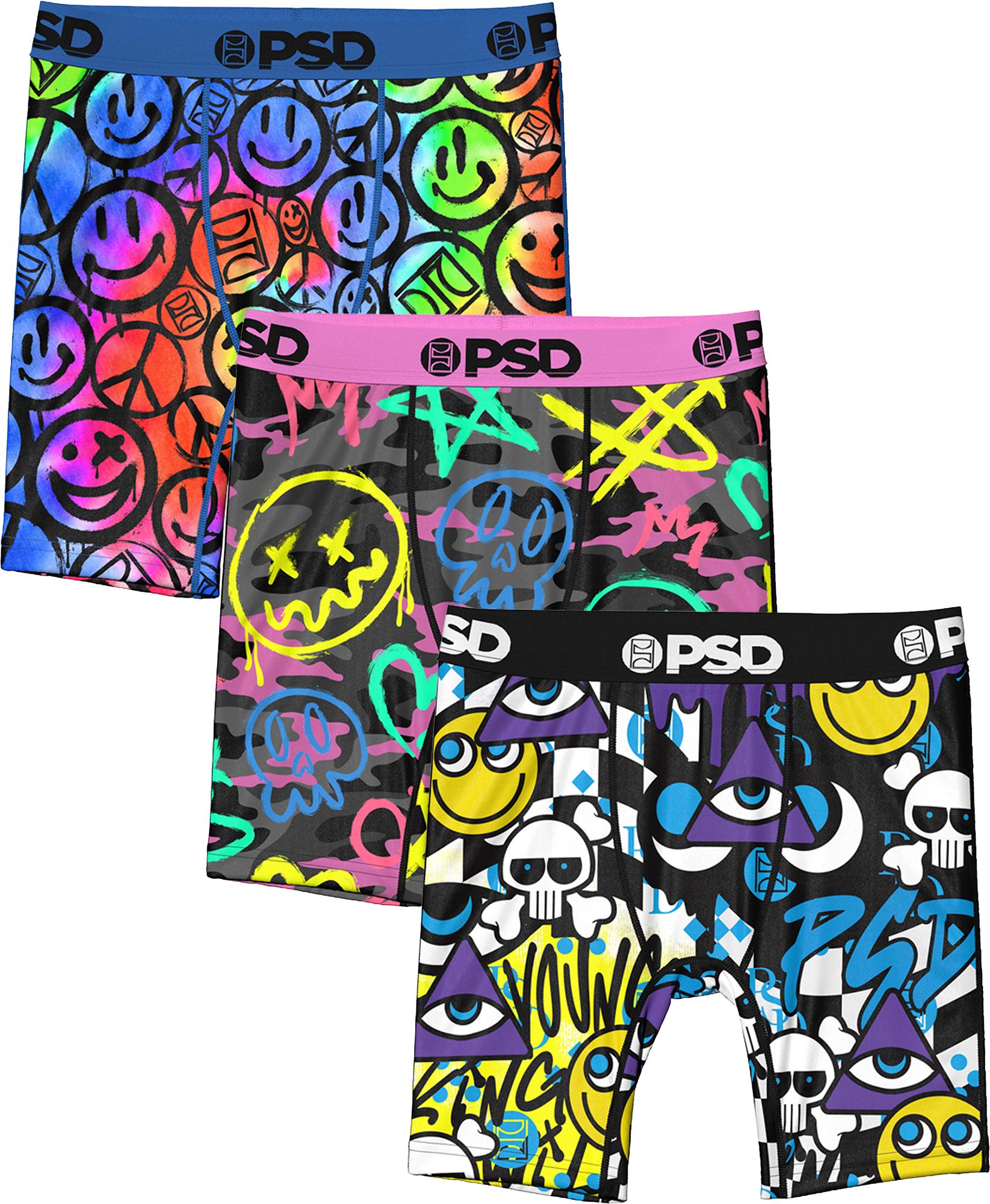 PSD Underwear Boys' Smile Squad Boxer Briefs - 3 Pack