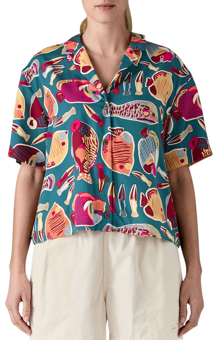 Patagonia Women's Tidal Threads Shirt, XS, Wrasse/Wetland Blue