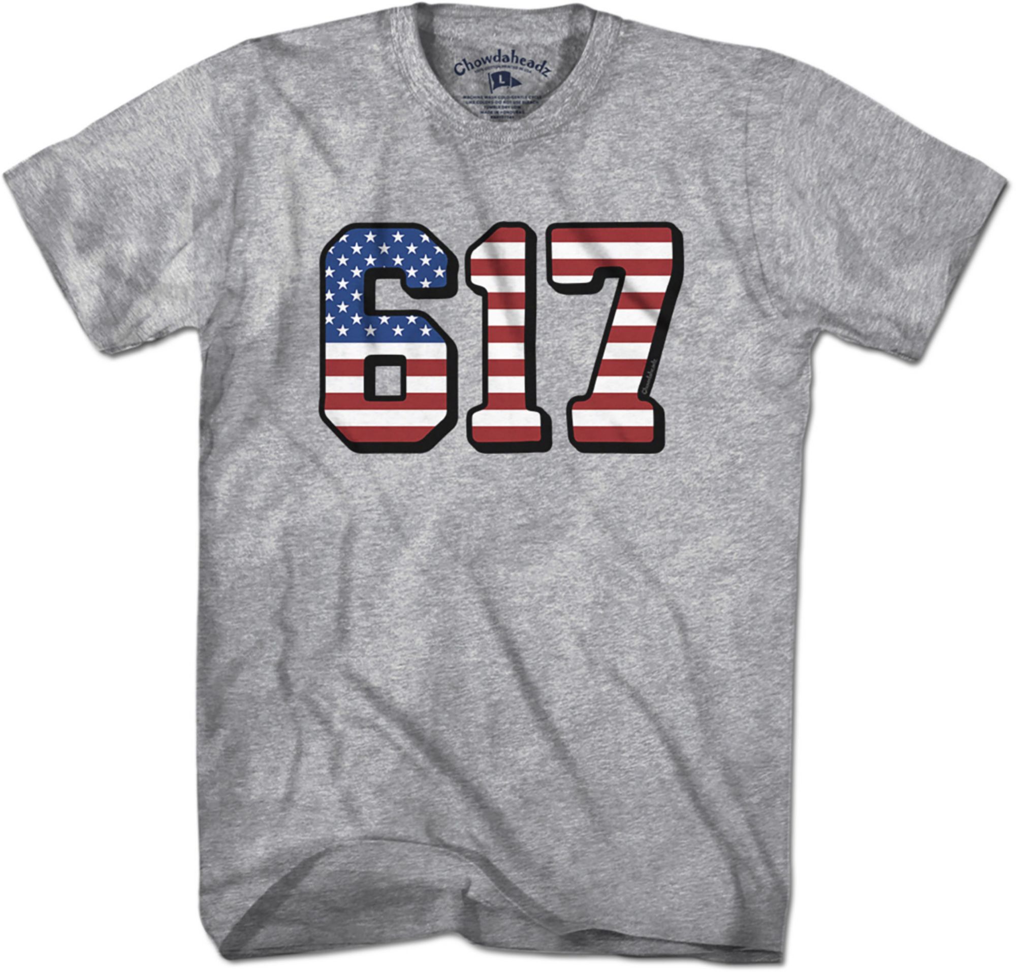 Chowdaheadz Men's Boston Grey '617' T-Shirt