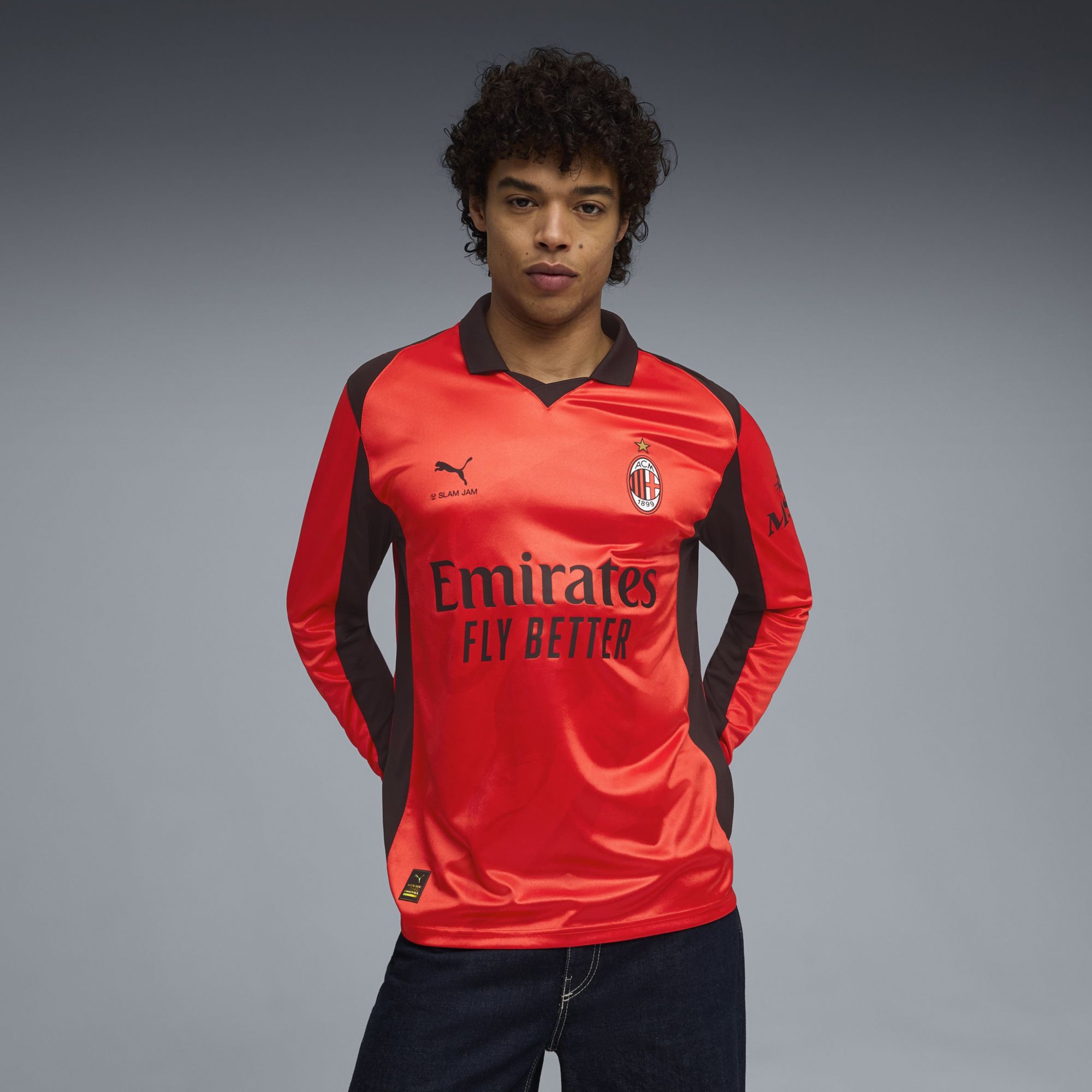 PUMA Adult AC Milan 2026 Slam Jam Red Replica Long Sleeve Jersey