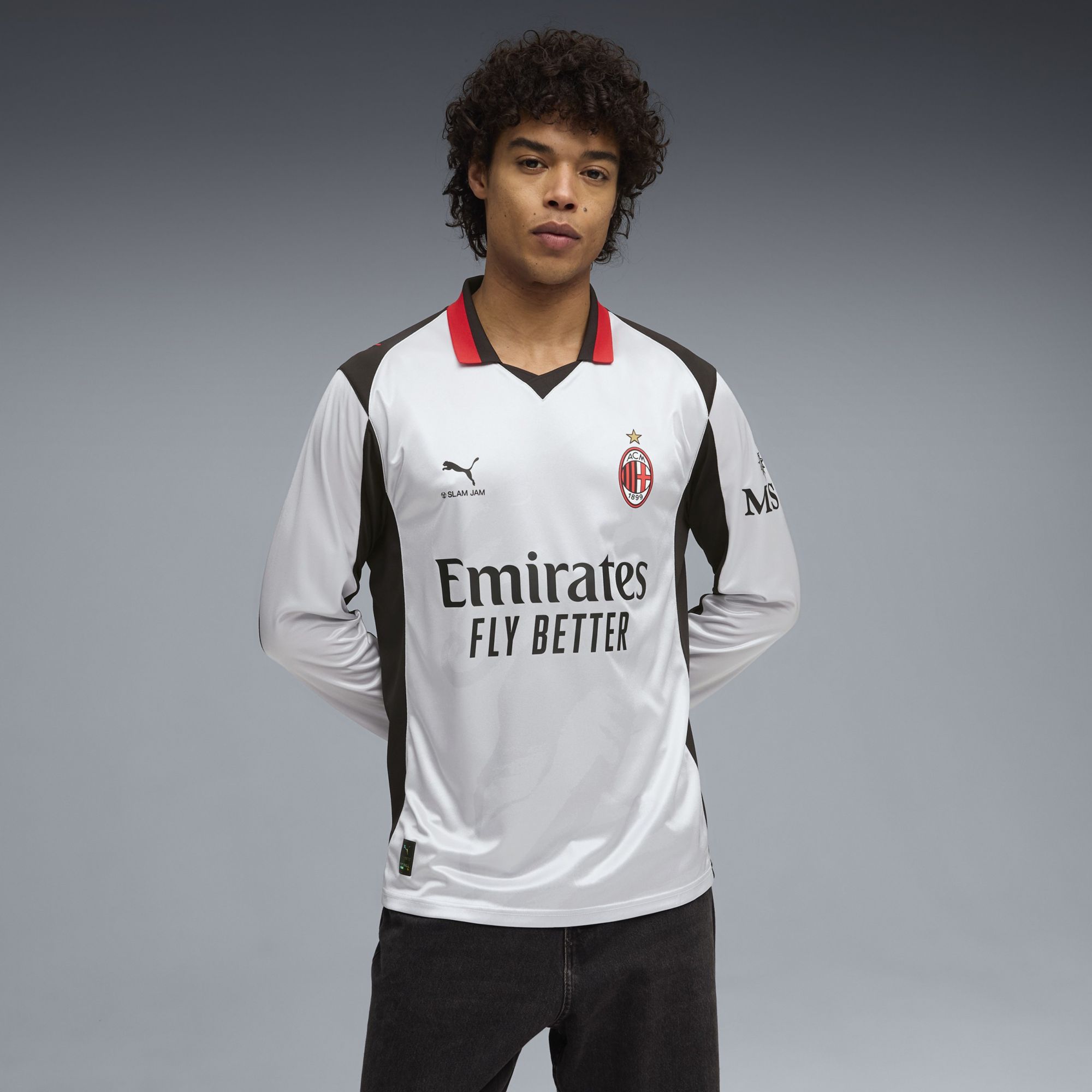 PUMA Adult AC Milan 2026 Slam Jam Silver Replica Long Sleeve Jersey