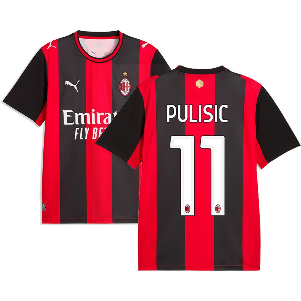 PUMA Adult AC Milan Christian Pulisic #11 2025 Home Replica Jersey