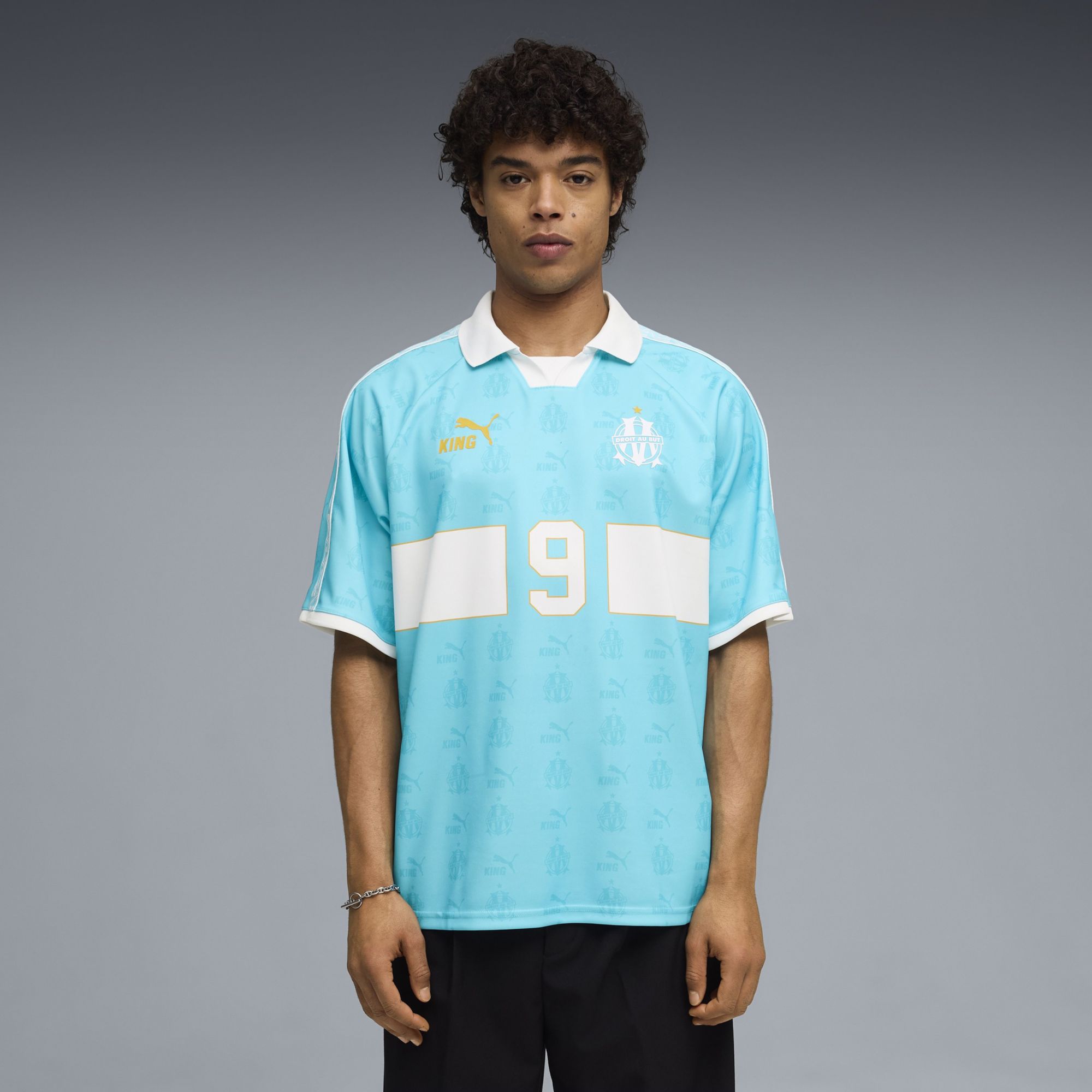 PUMA Adult Olympique Marseille Teal King Throwback Jersey