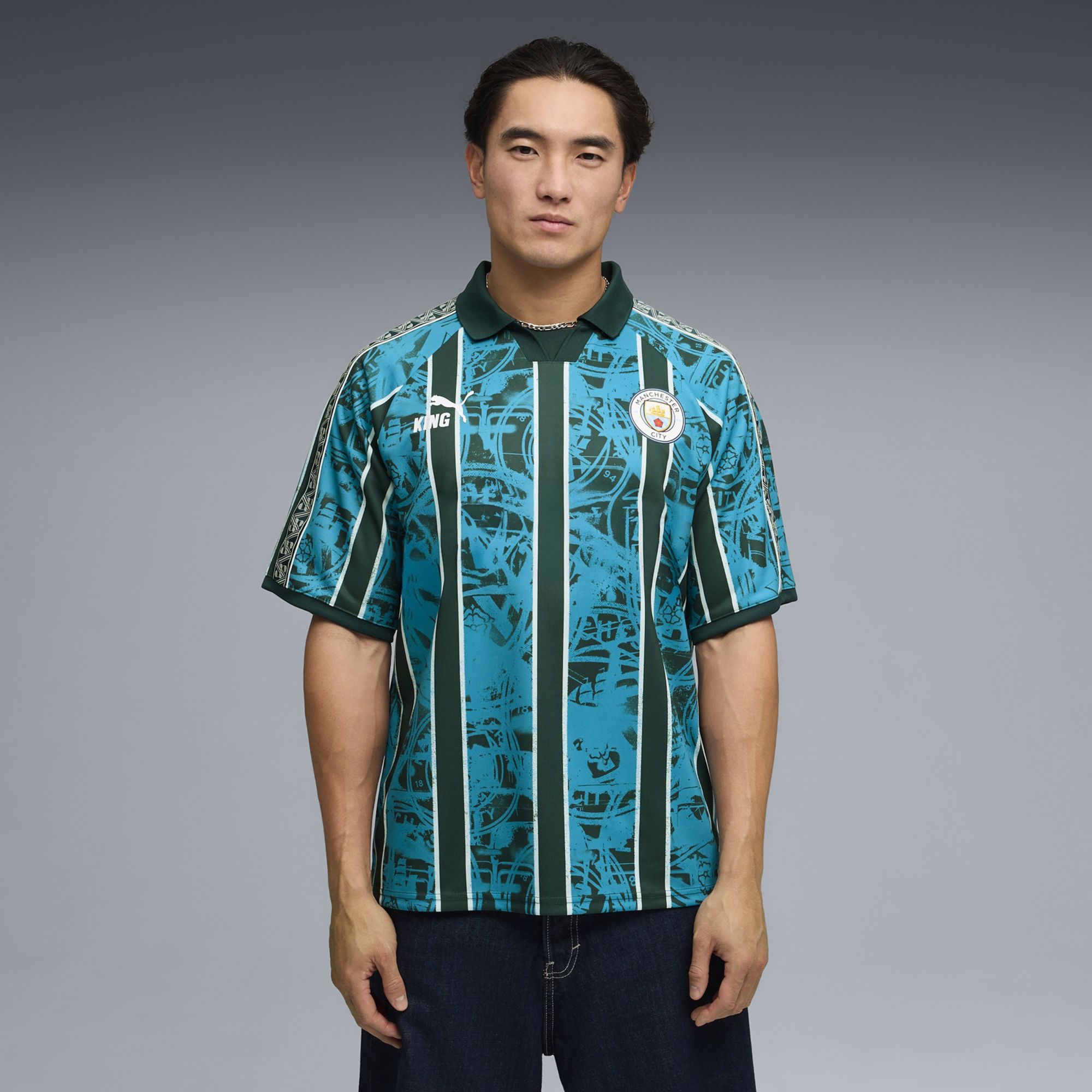 PUMA Adult Manchester City Blue King Throwback Jersey