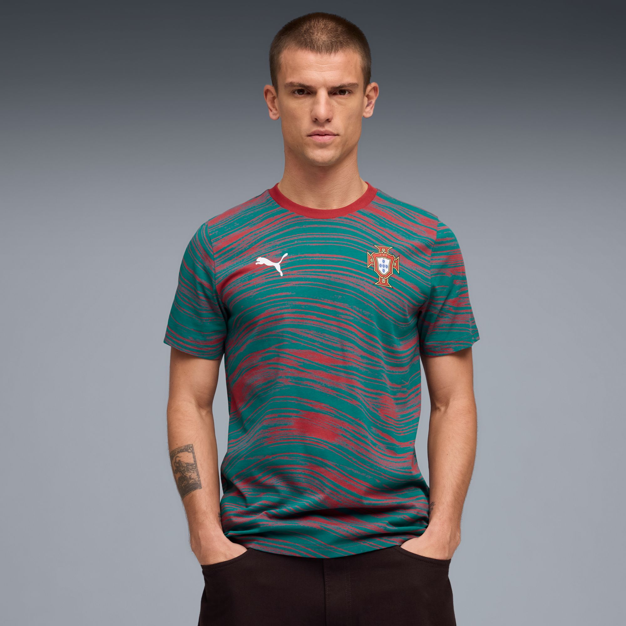 PUMA Adult Portugal Culture All-Over-Print Red T-Shirt