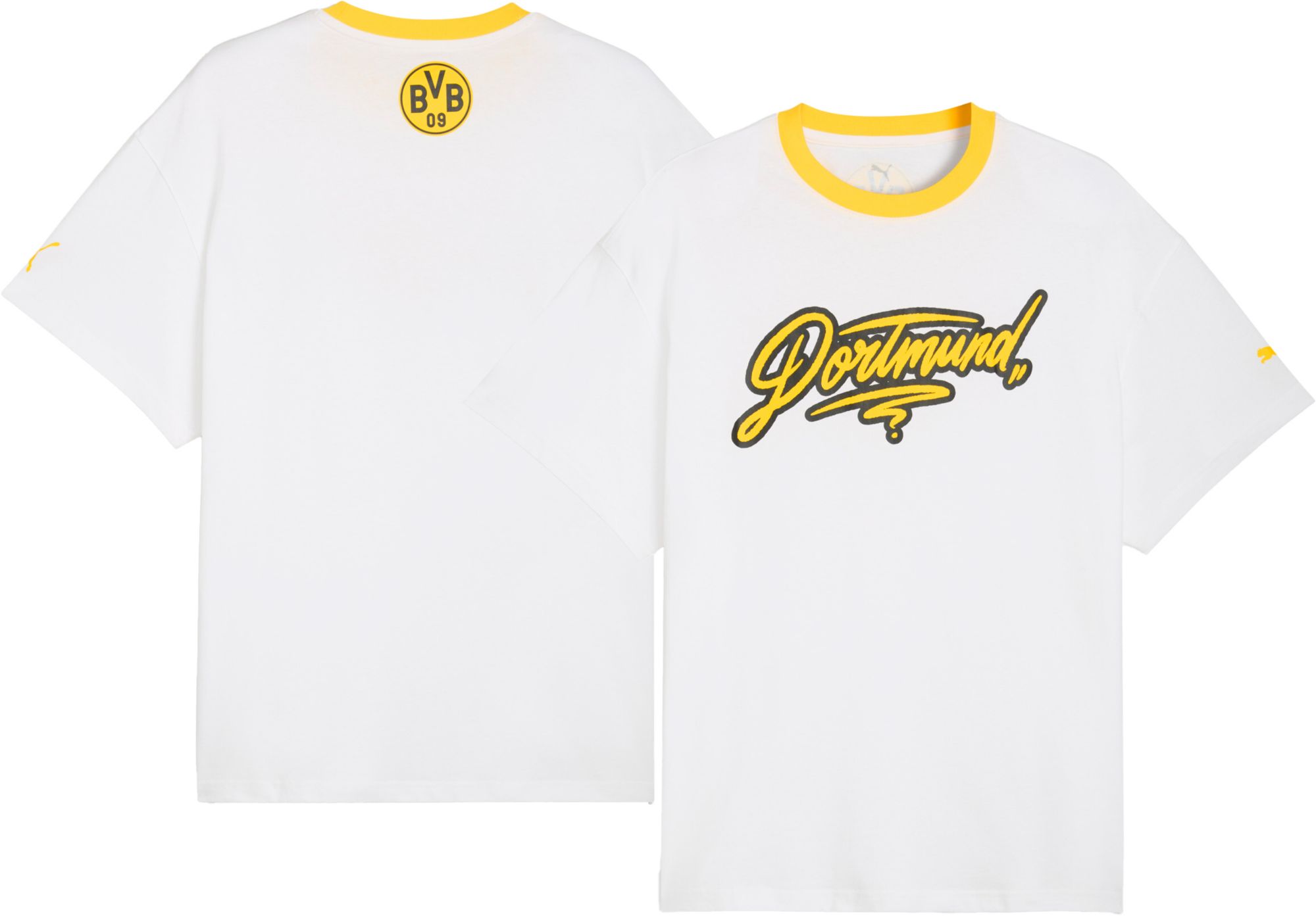 PUMA Adult Borussia Dortmund White KidSuper Hoops T-Shirt
