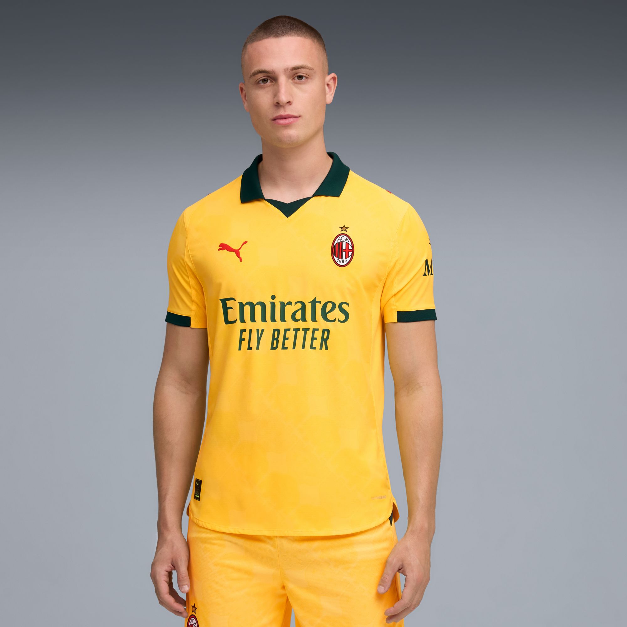 PUMA Adult AC Milan 2025-26 Yellow Third Authentic Jersey