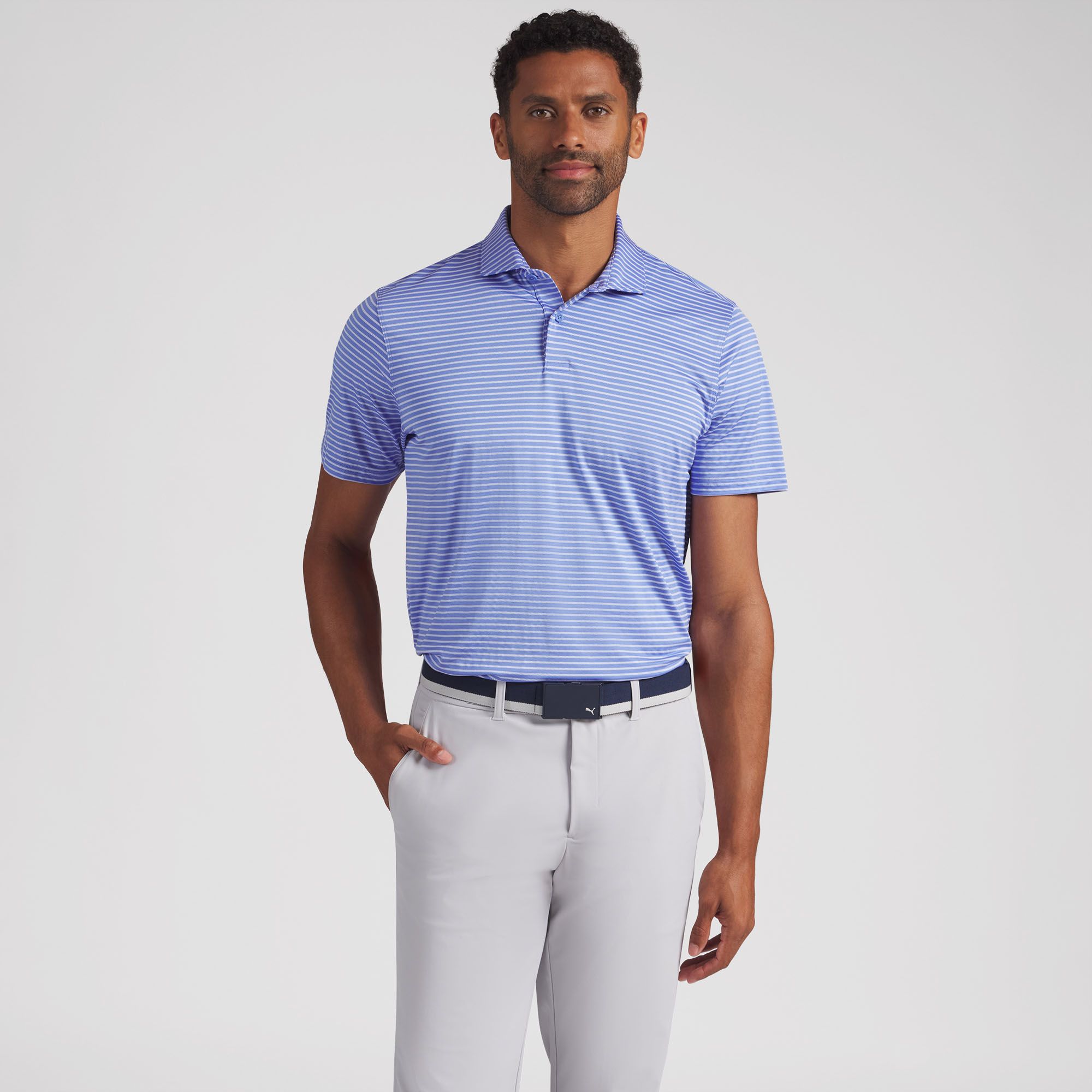 PUMA Men's Brr Striped Golf Polo