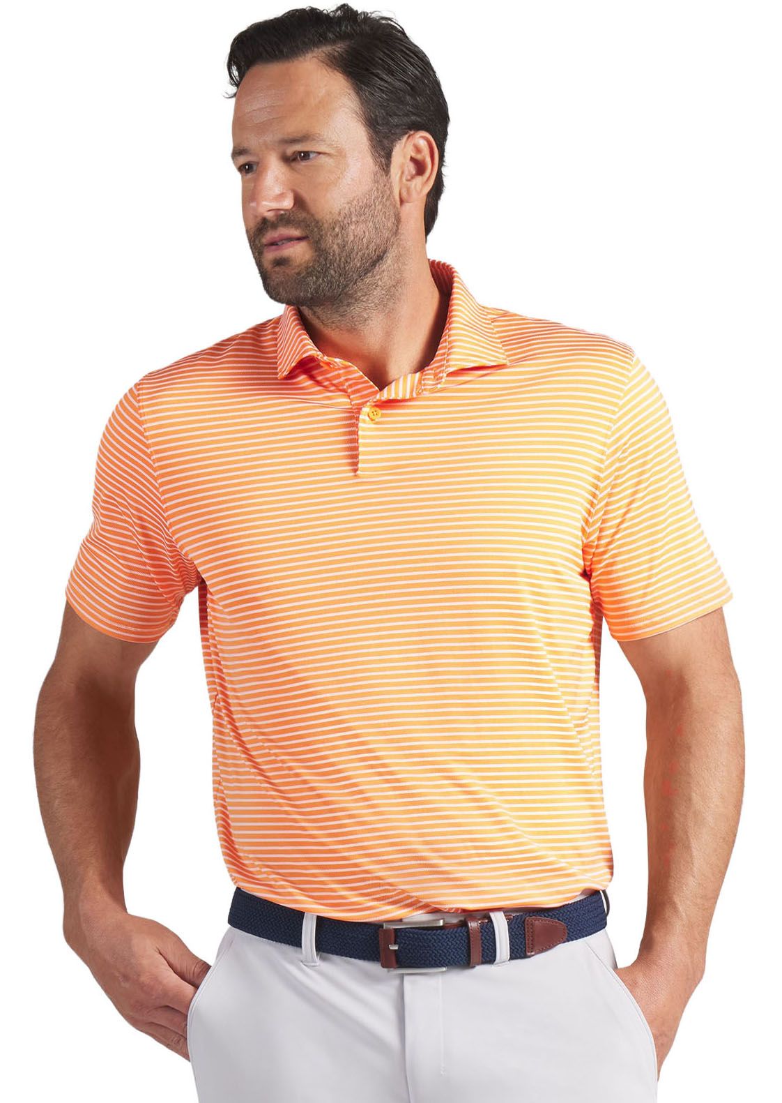 PUMA Men's Brr Striped Golf Polo
