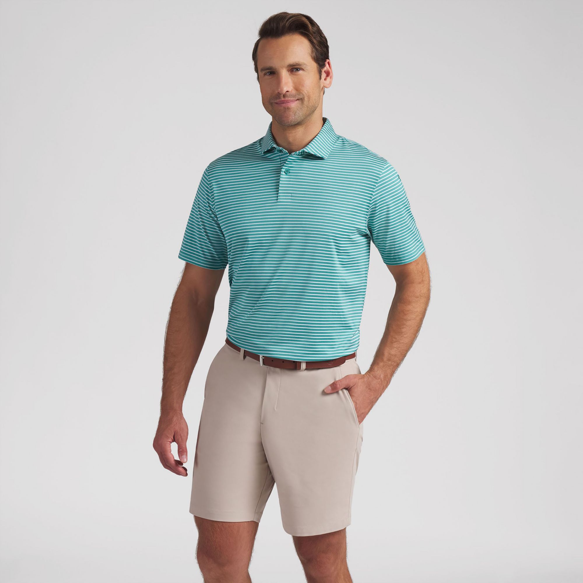 PUMA Men's Brr Striped Golf Polo