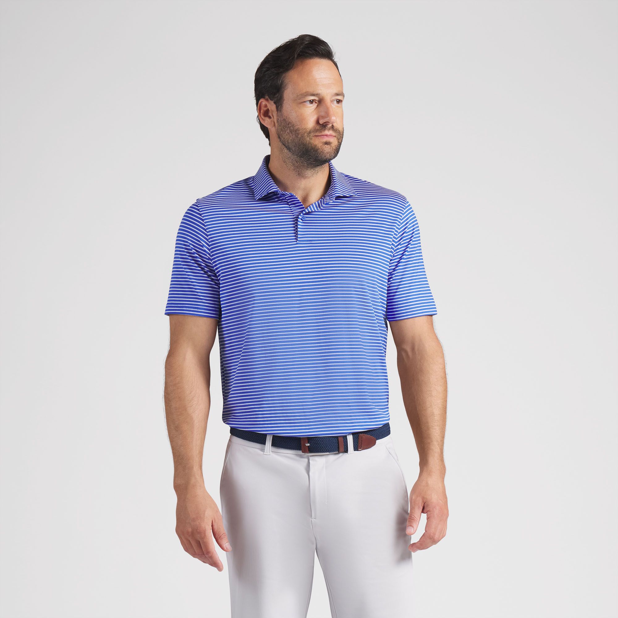 PUMA Men's Brr Striped Golf Polo