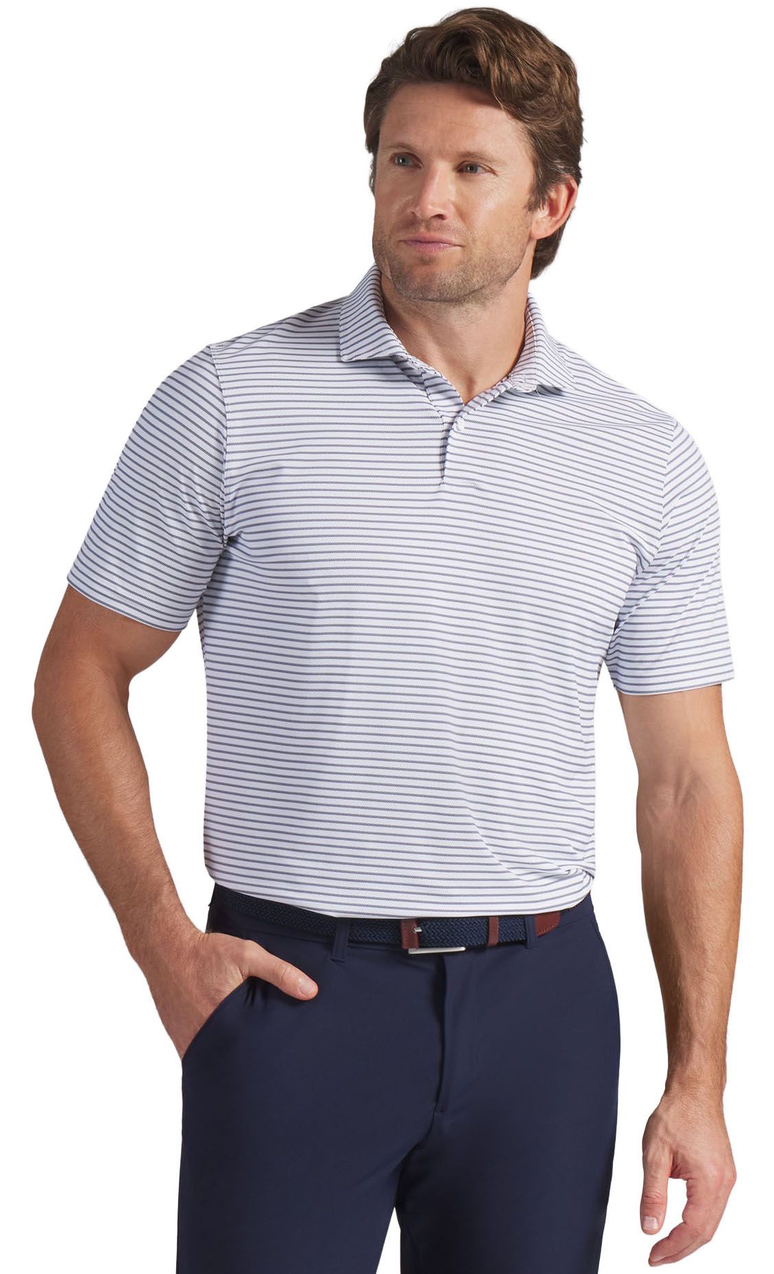 PUMA Men's Brr Striped Golf Polo