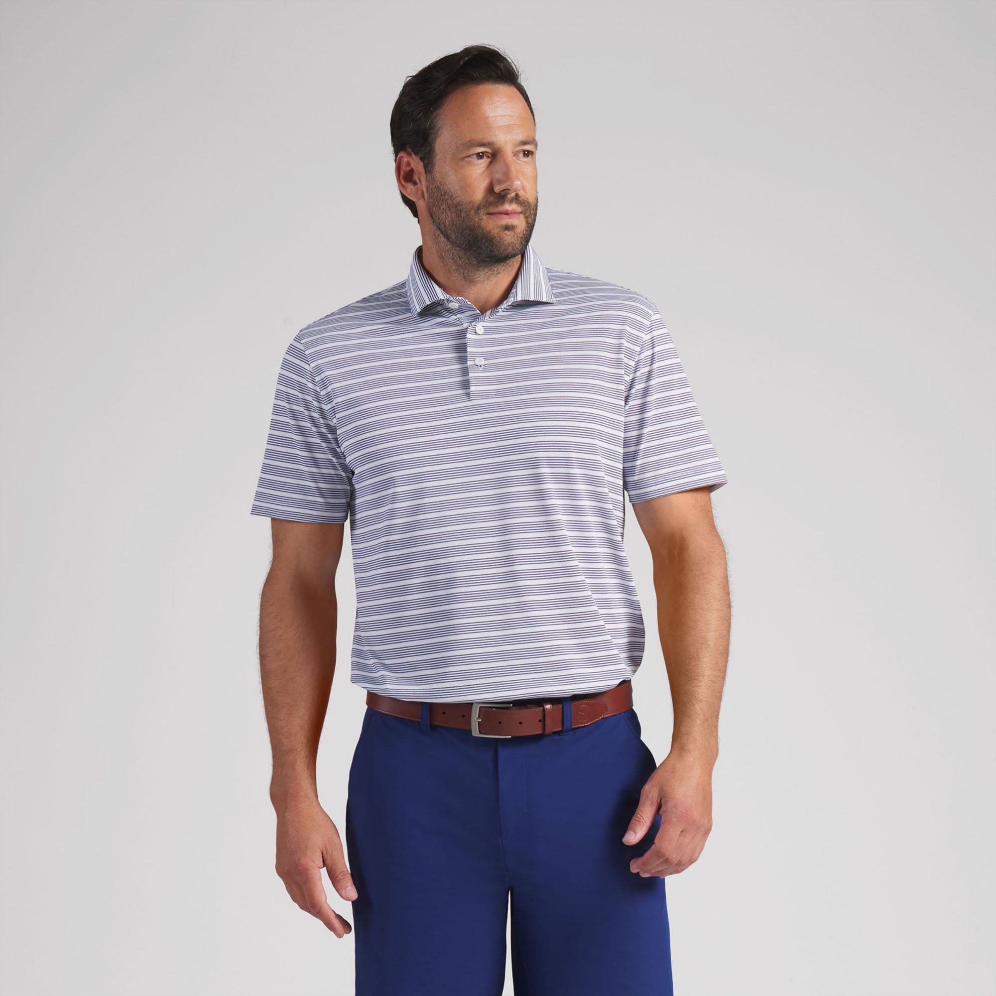 PUMA Men's Clubhouse Striped Golf Polo