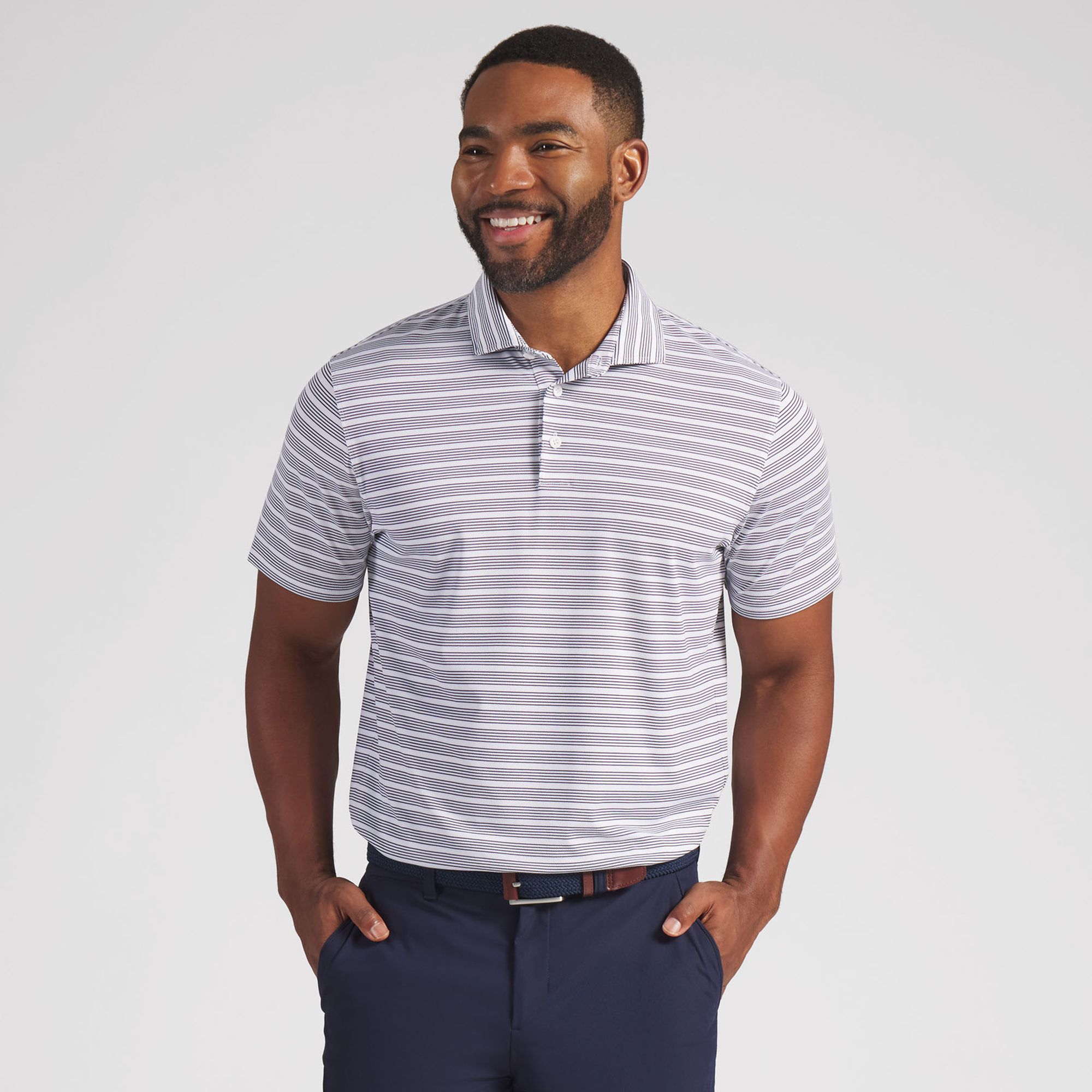 PUMA Men's Clubhouse Striped Golf Polo