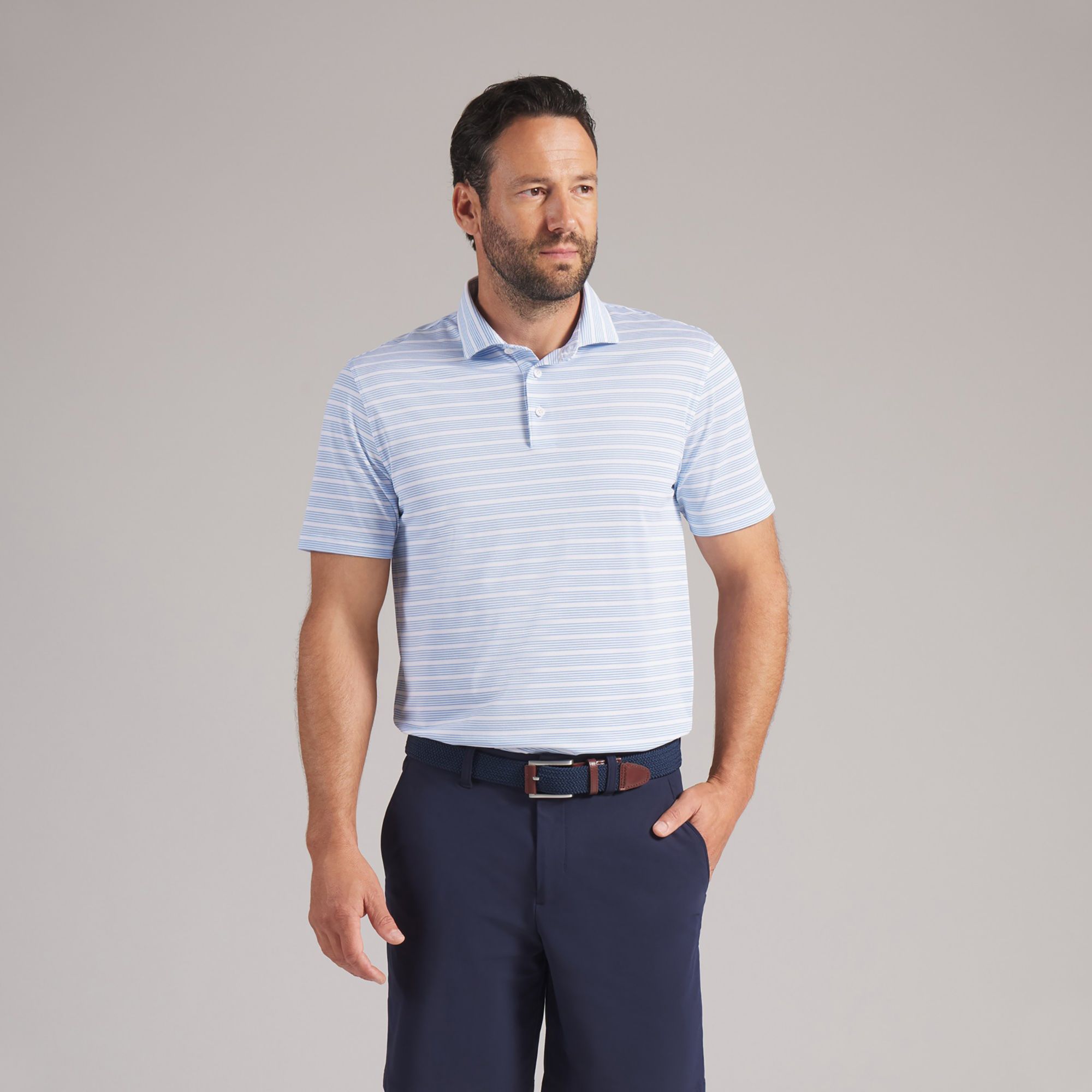 PUMA Men's Clubhouse Striped Golf Polo