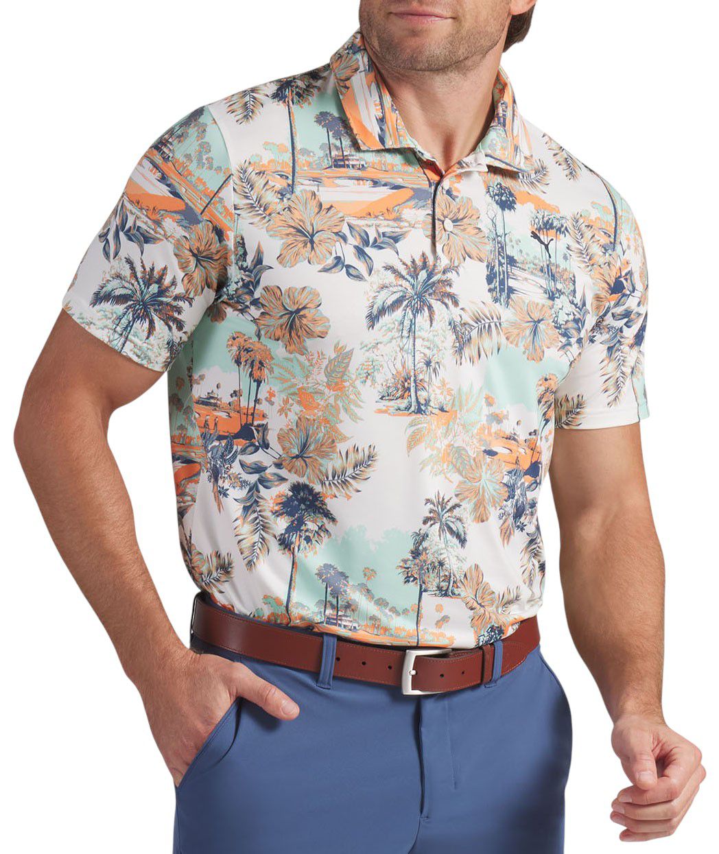 PUMA Men's CLOUDSPUN Palm Golf Polo