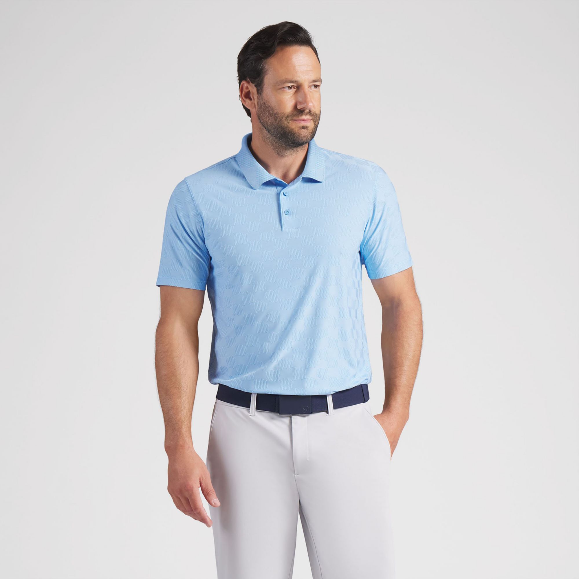 PUMA Men's MATTR Check Jacquard Golf Polo
