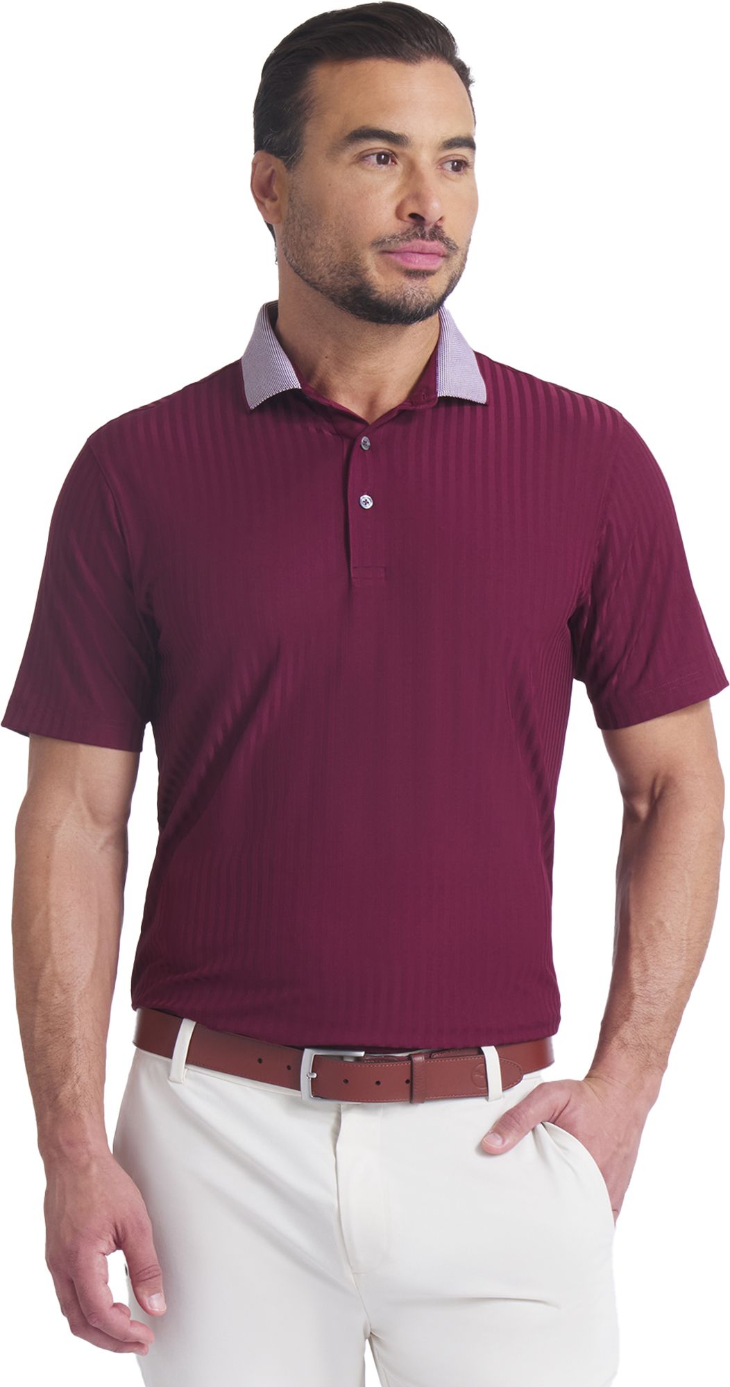 PUMA Men's MATTR Striped Jacquard Golf Polo
